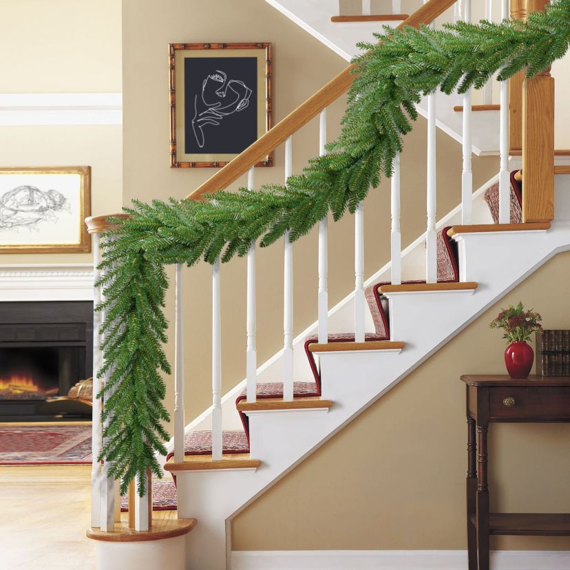 Puleo International 9 x 10" Mountain View Spruce Artificial Green Christmas Garland