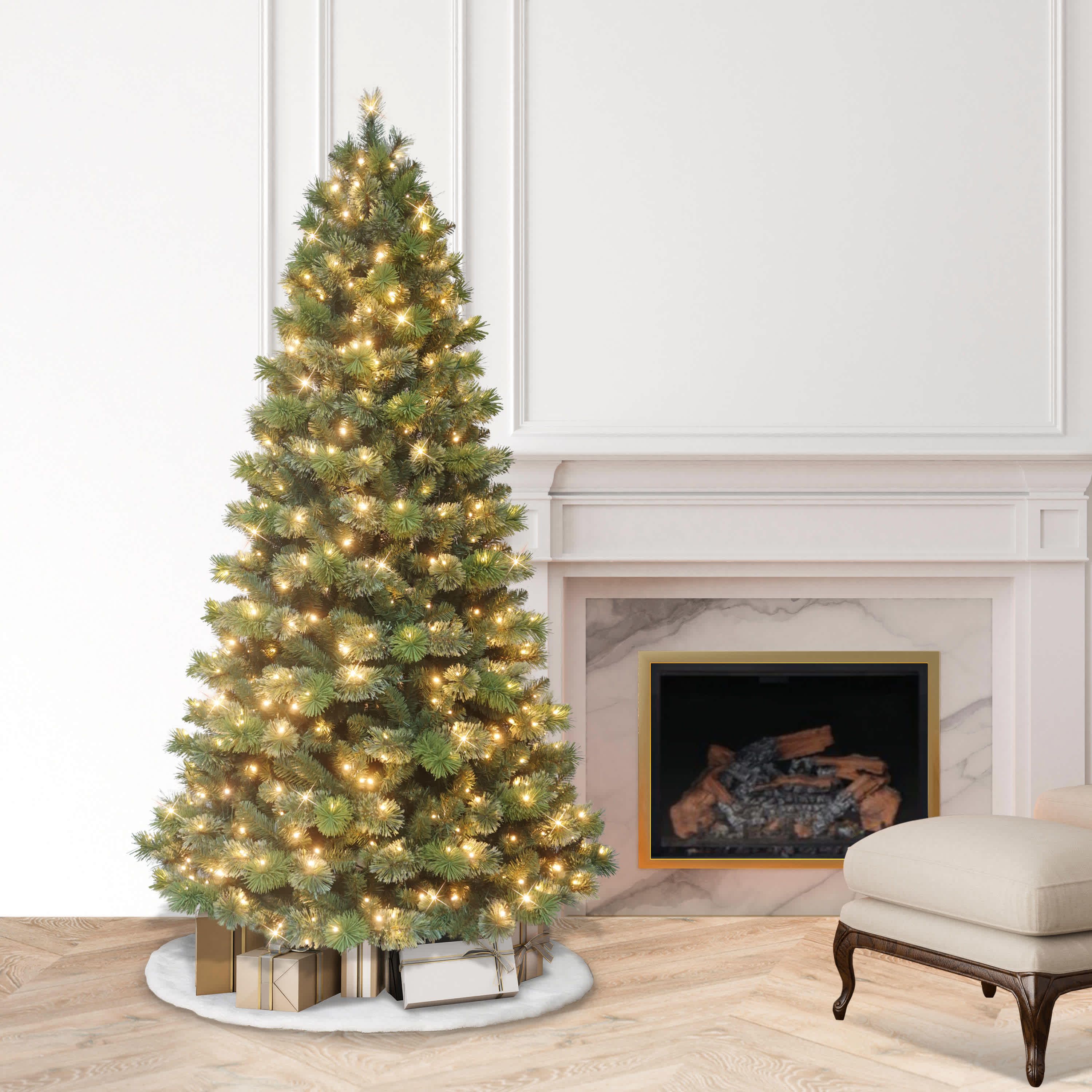Puleo International 6.5 Pre-Lit Artificial Oklahoma Pine Tree