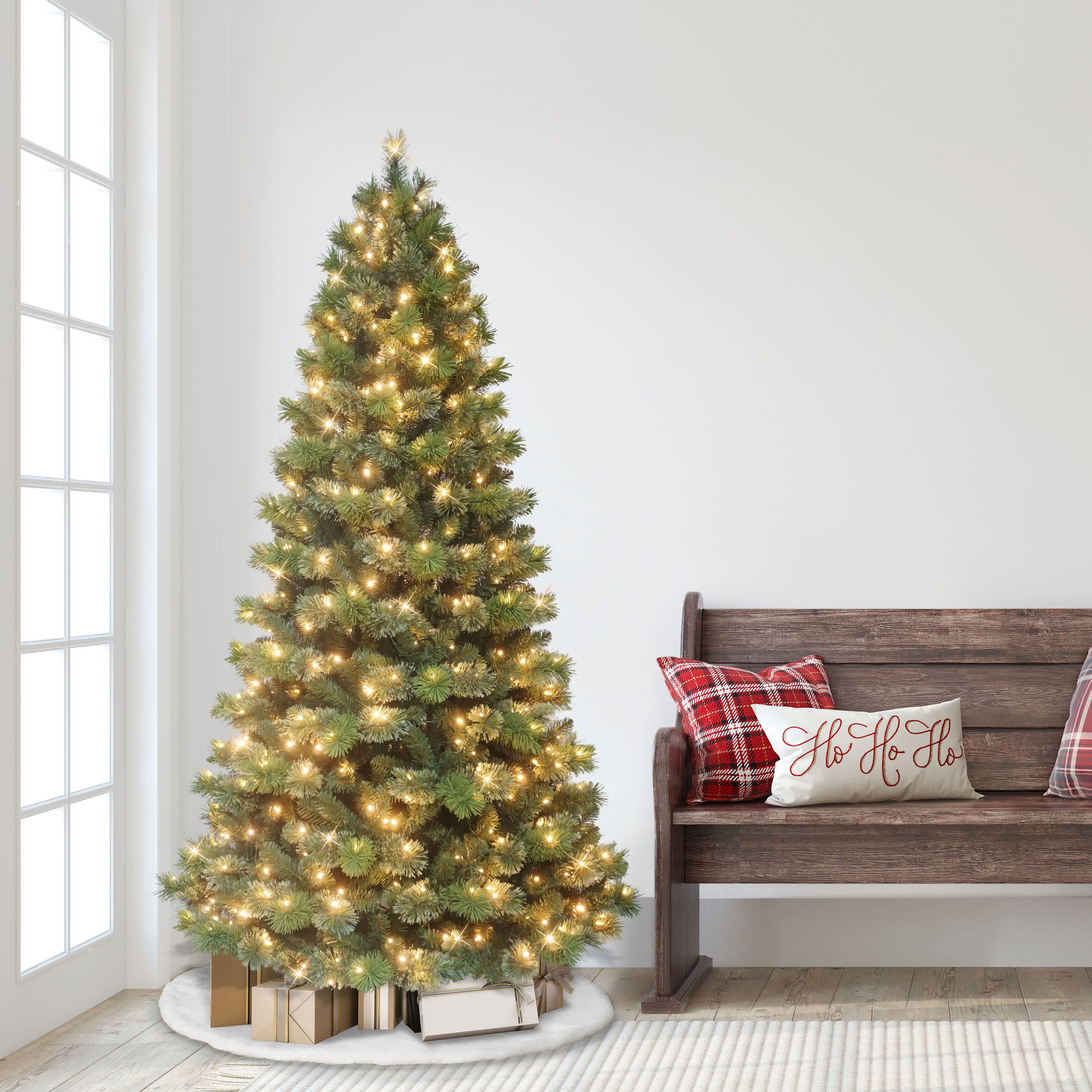 Puleo International 6.5 Pre-Lit Artificial Oklahoma Pine Tree