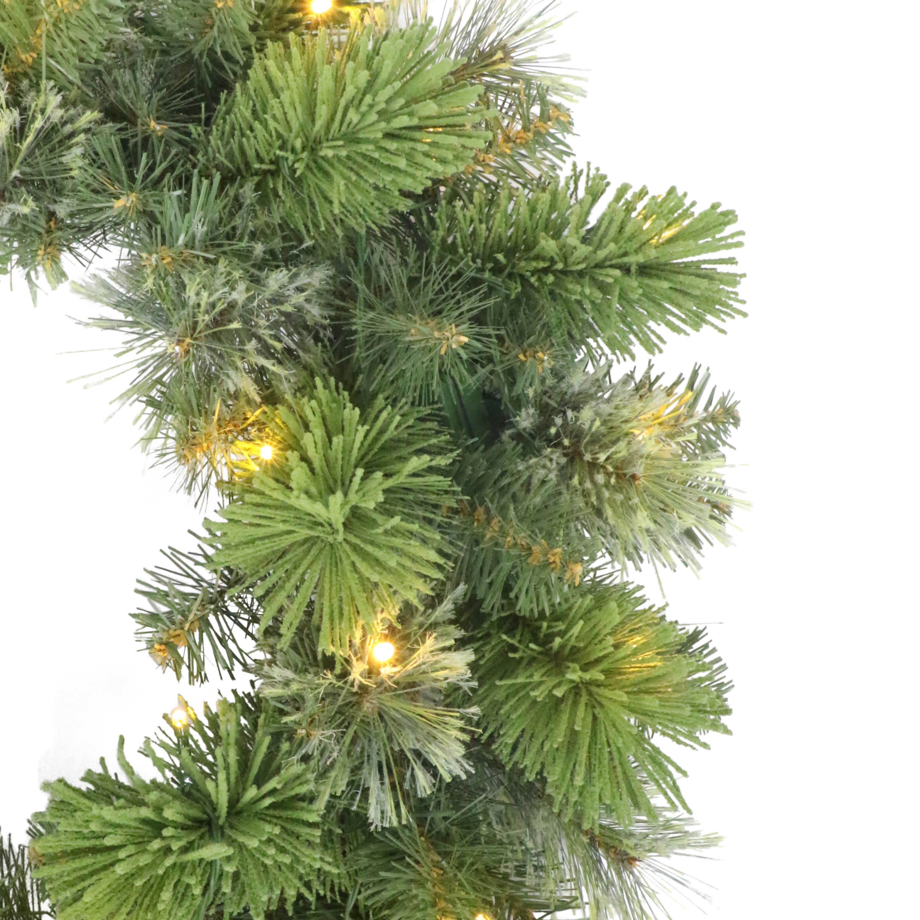 Puleo International 24" Pre-Lit Artificial Oklahoma Pine Wreath with LED Lights