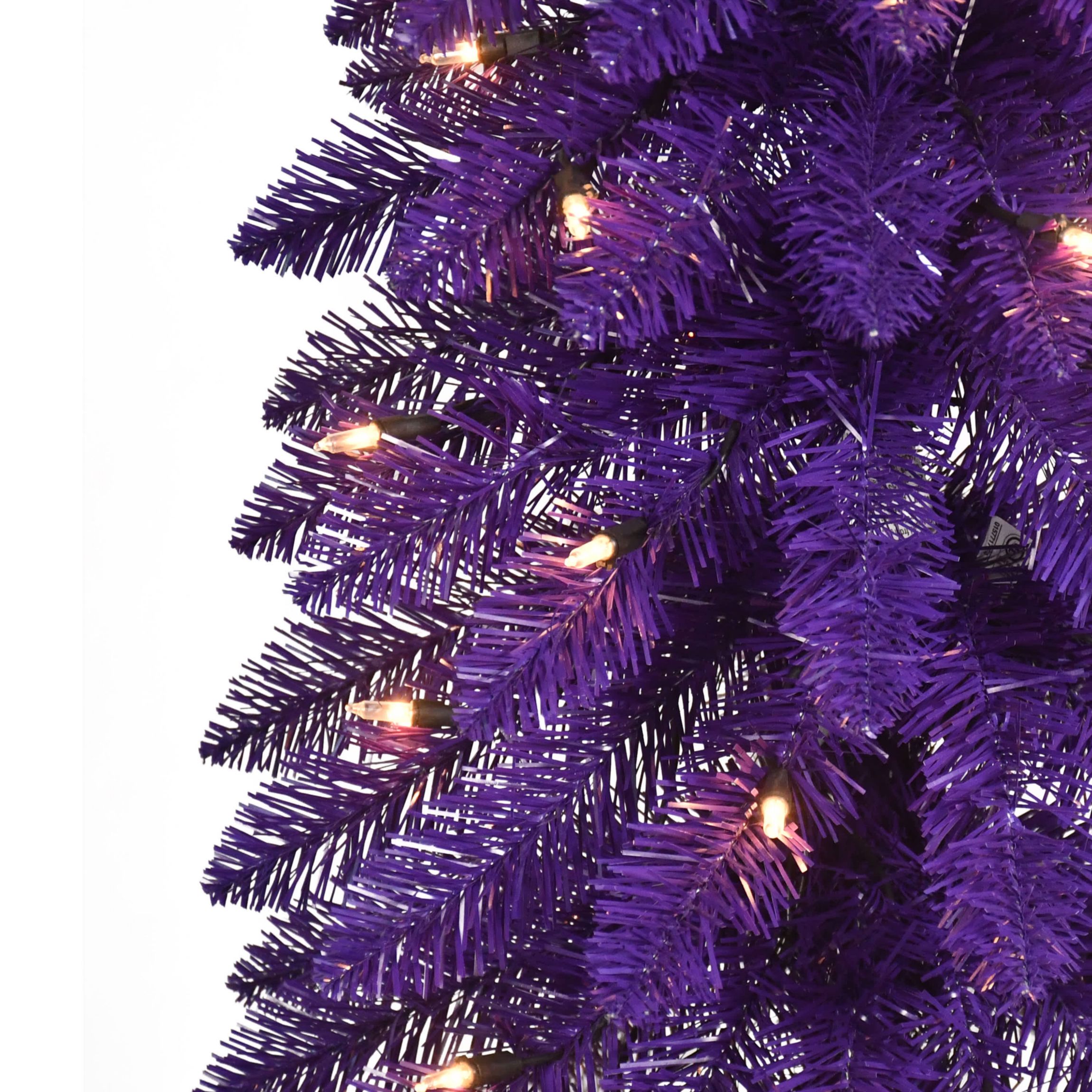 Puleo International 6 Pre-Lit Artificial Alpine Purple Pencil Tree