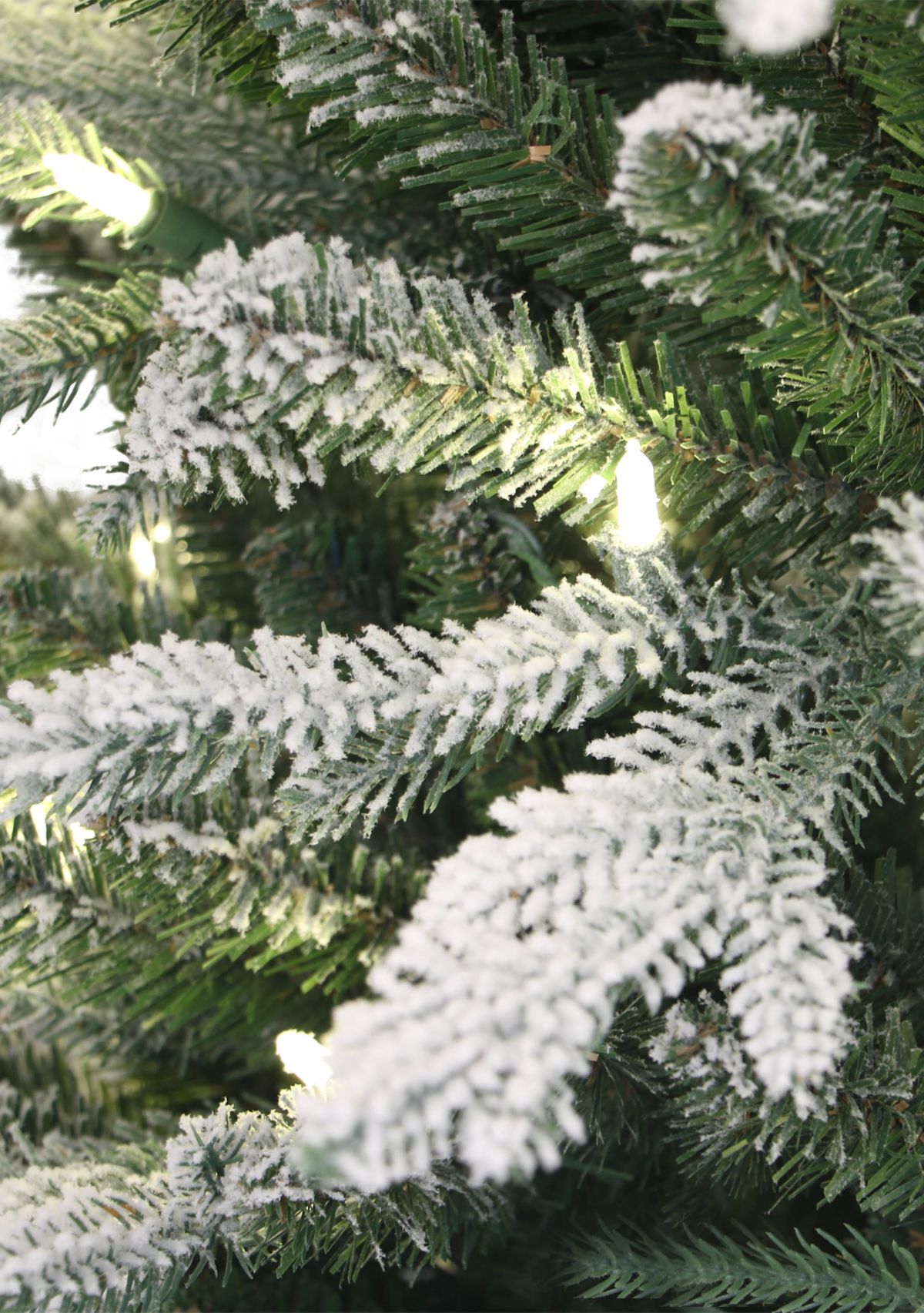 Pre-Lit 6-Foot Potted Flocked Scandinavian Fir Pencil Christmas Tree