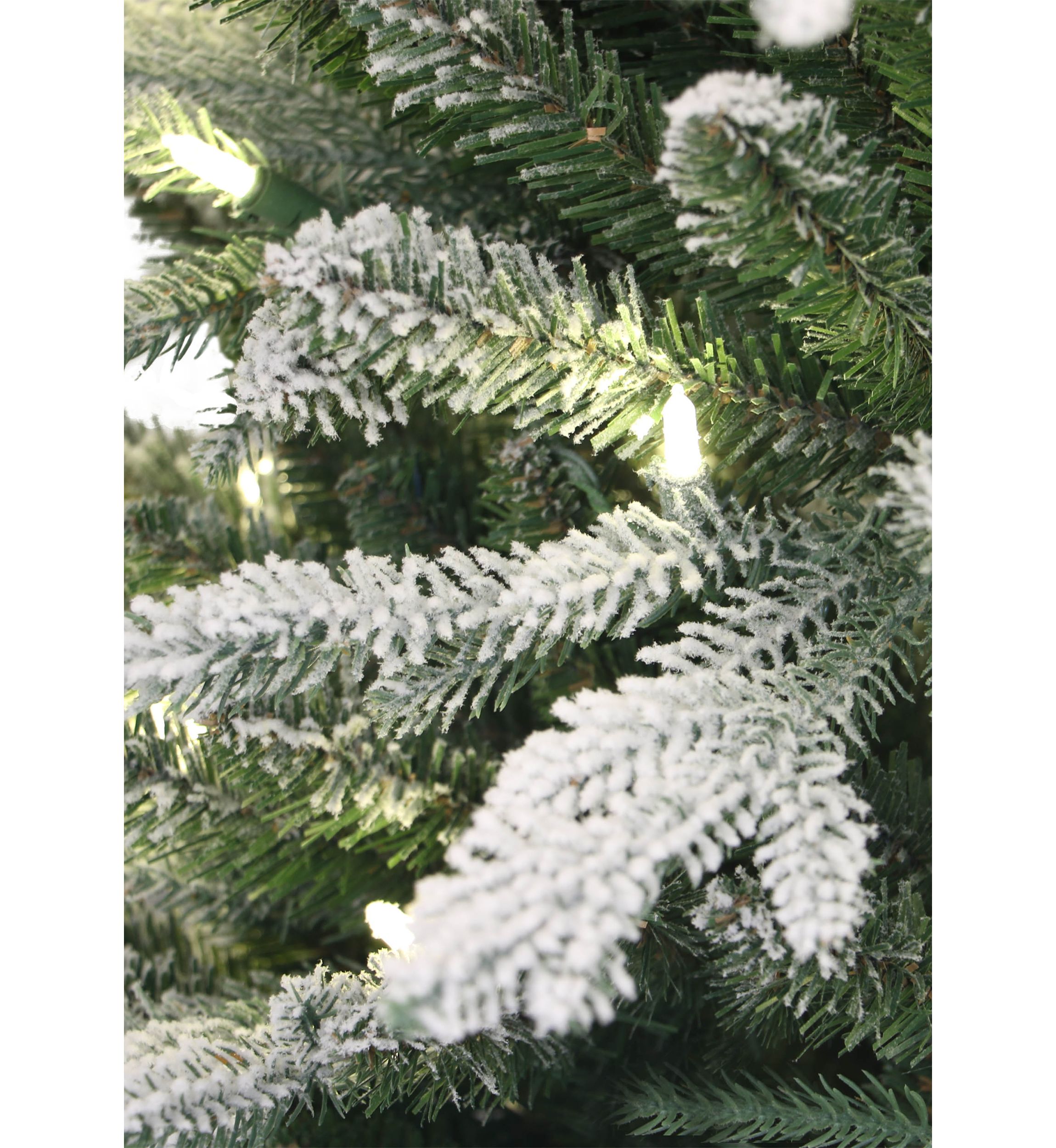 Pre-Lit 6-Foot Potted Flocked Scandinavian Fir Pencil Christmas Tree