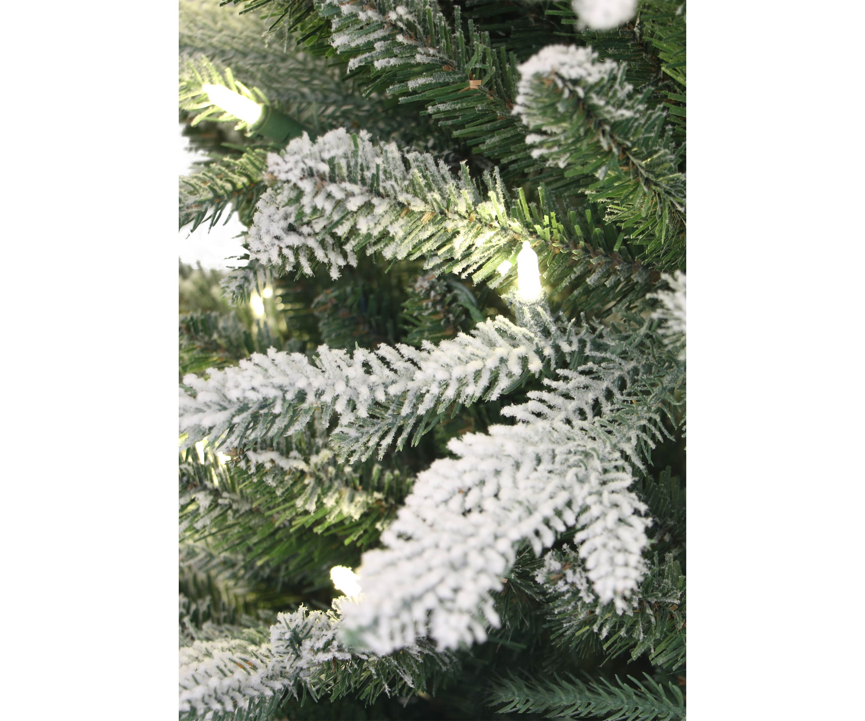Pre-Lit 6-Foot Potted Flocked Scandinavian Fir Pencil Christmas Tree