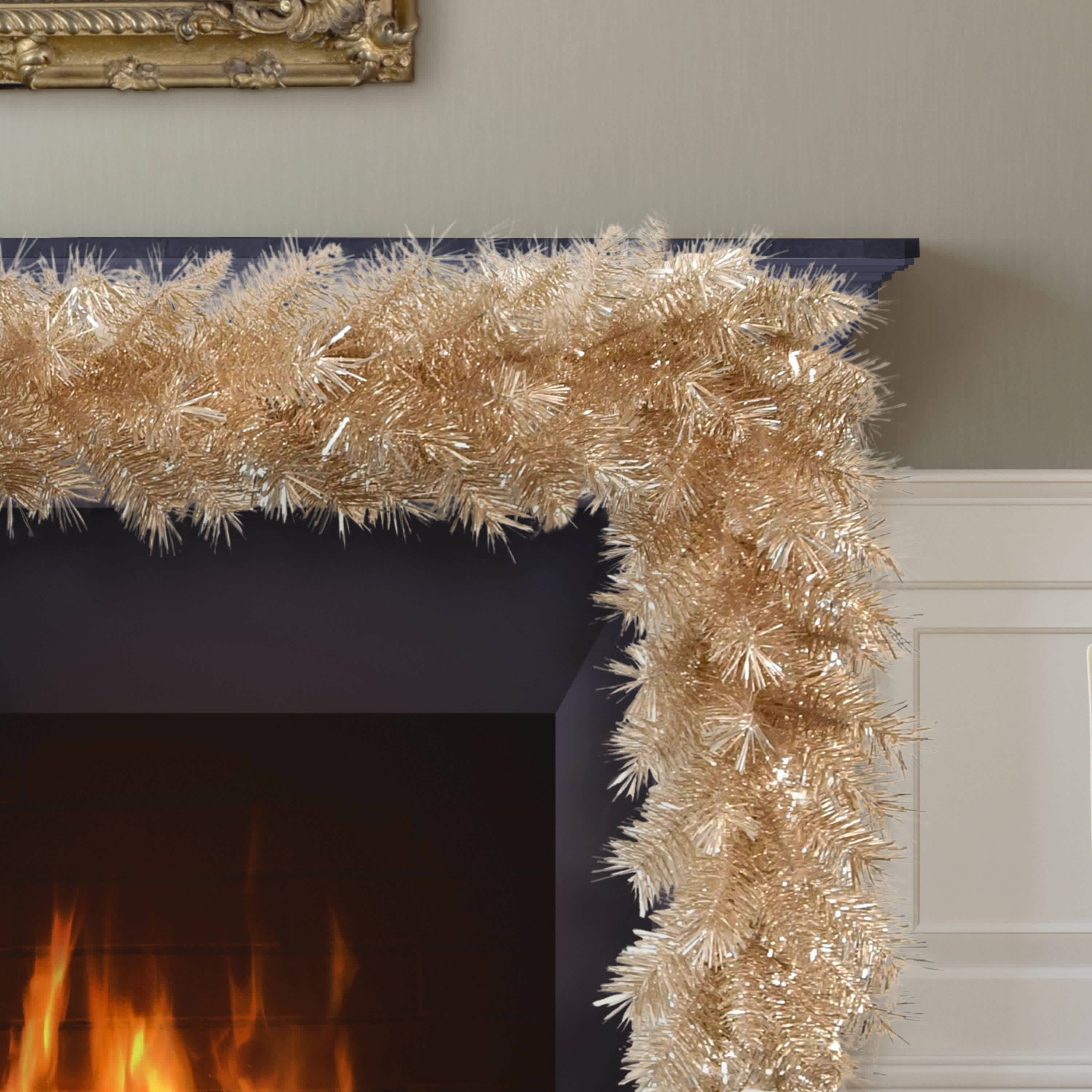 Puleo International 9 x 10" Artificial Rose Gold Round Valley Pine Garland