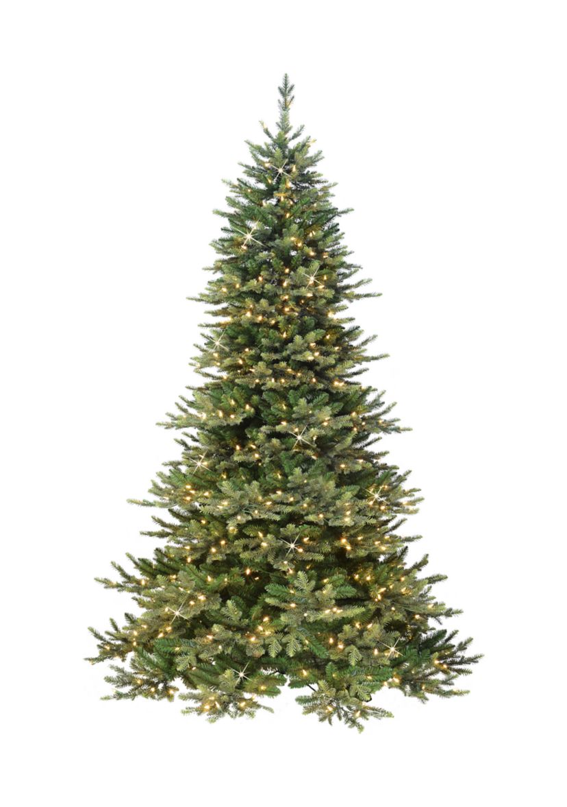 6.5 ft Pre-lit Royal Majestic Douglas Fir Downswept Artificial Christmas Tree Sure-Lit Pole® 500 UL Clear Lights Metal Stand Green
