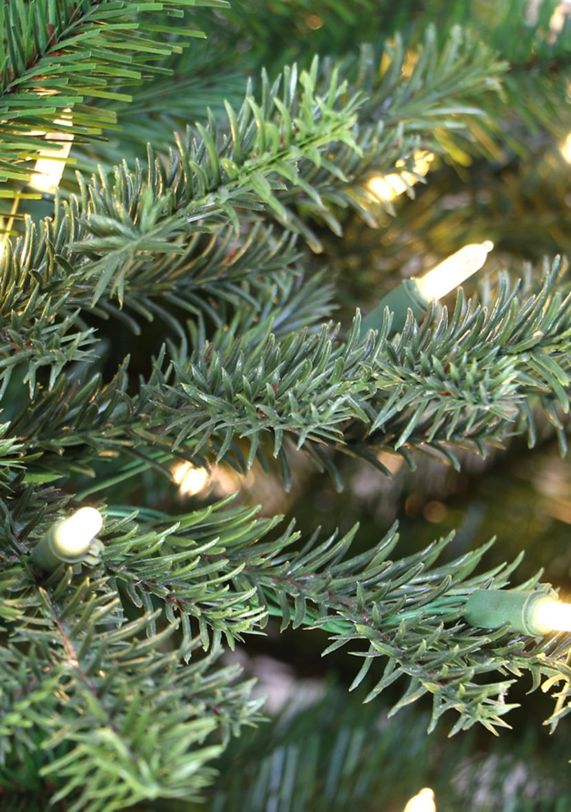 6.5 ft Pre-lit Royal Majestic Douglas Fir Downswept Artificial Christmas Tree Sure-Lit Pole® 500 UL Clear Lights Metal Stand Green