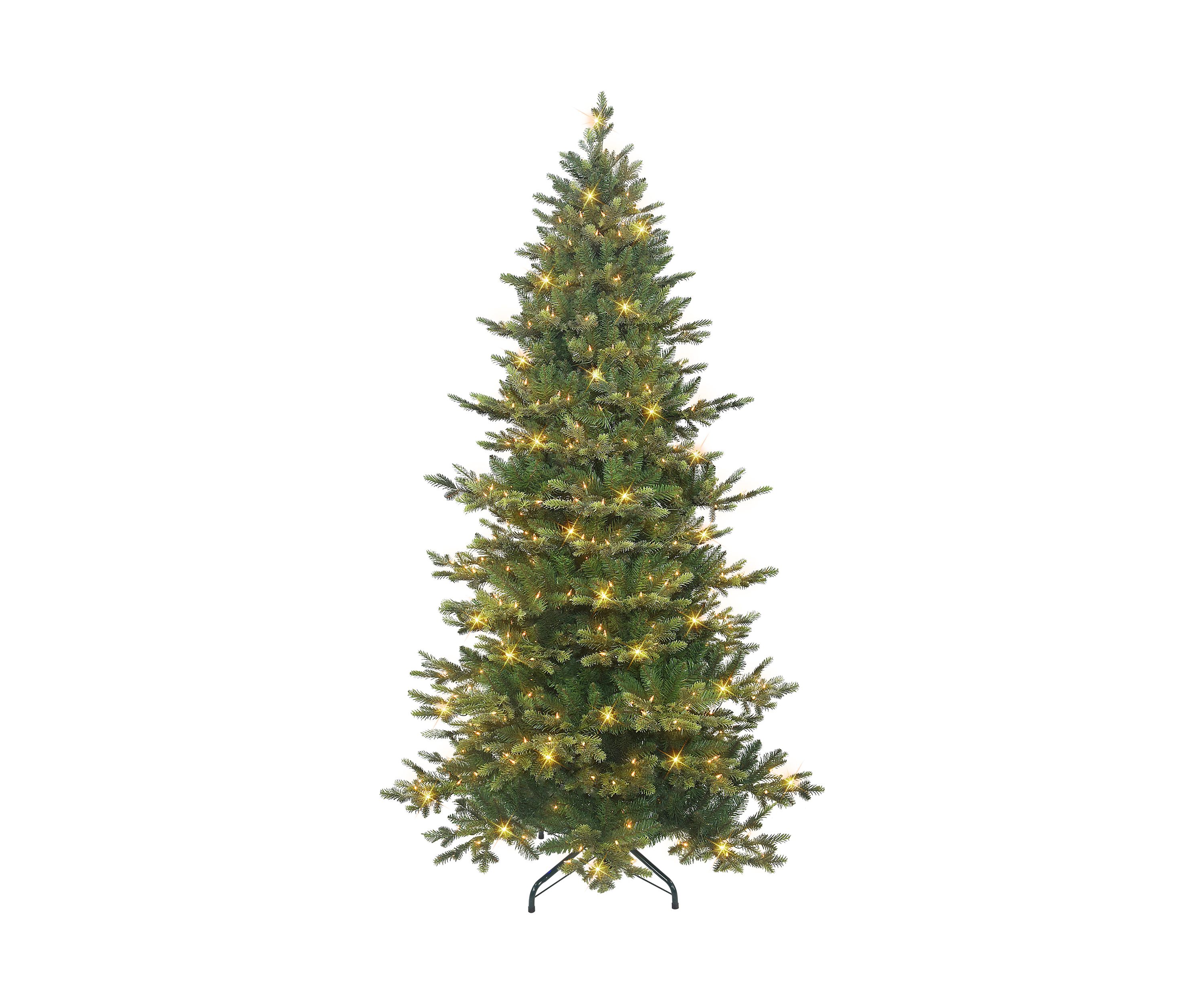 6.5 ft Pre-lit Slim Royal Majestic Douglas Fir Downswept Artificial Christmas Tree 350 UL Clear Lights Metal Stand Green