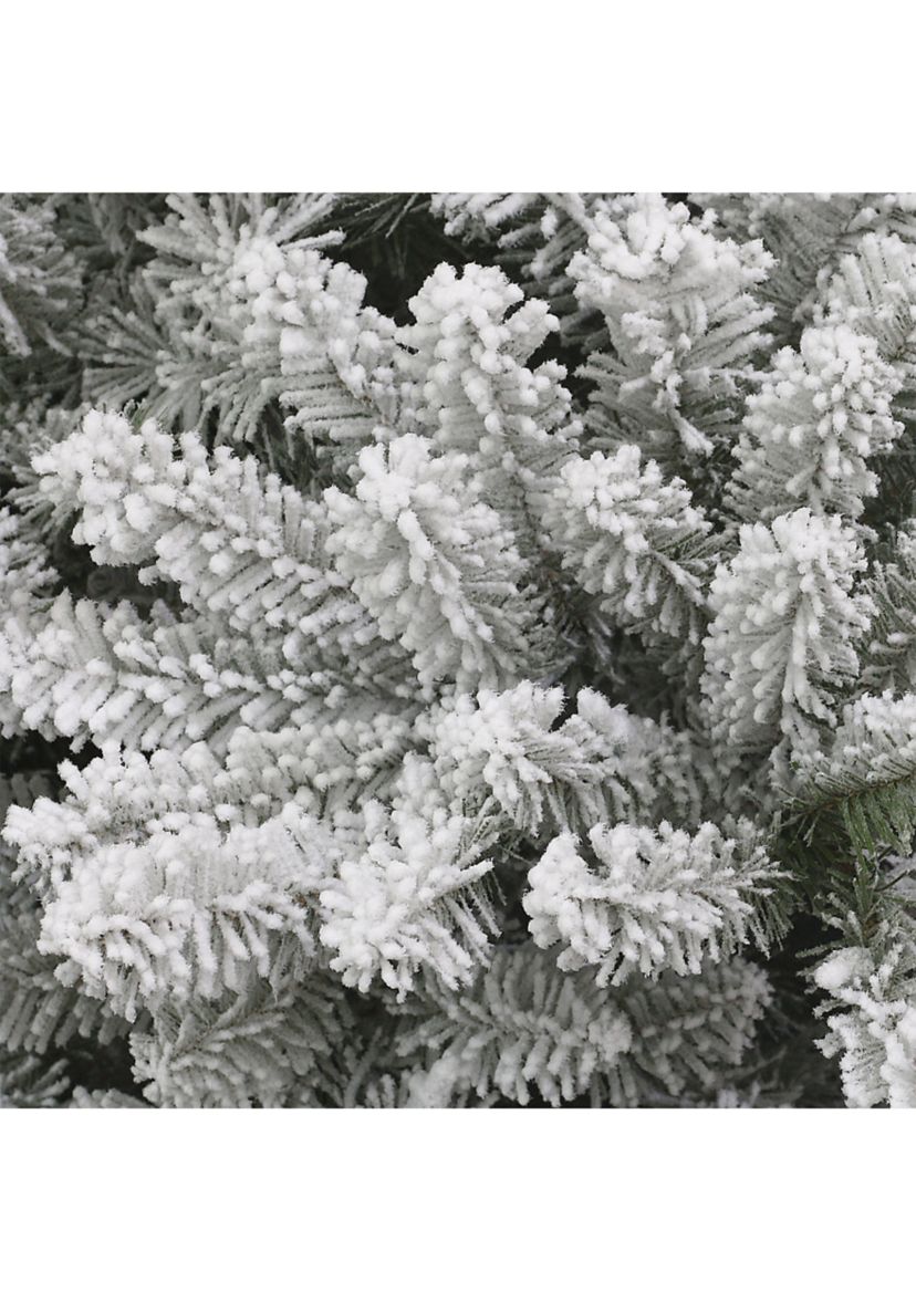 6.5-foot Pre-Lit Slim Flocked Royal Majestic Artificial Spruce Tree 800 Tips 300 Clear Lights