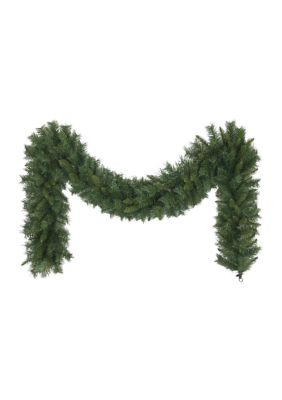 Puleo International 9-foot x 10 Round Valley Pine Garland 220 Tips, Green