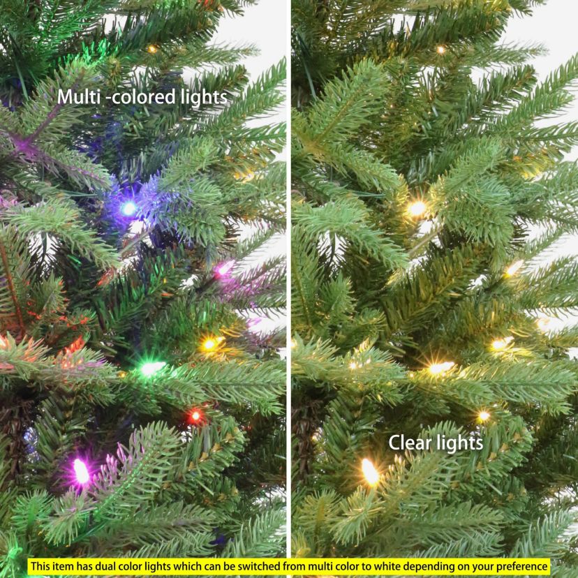 Puleo International 7.5 Pre-Lit Sacramento Fir Artificial Christmas Tree