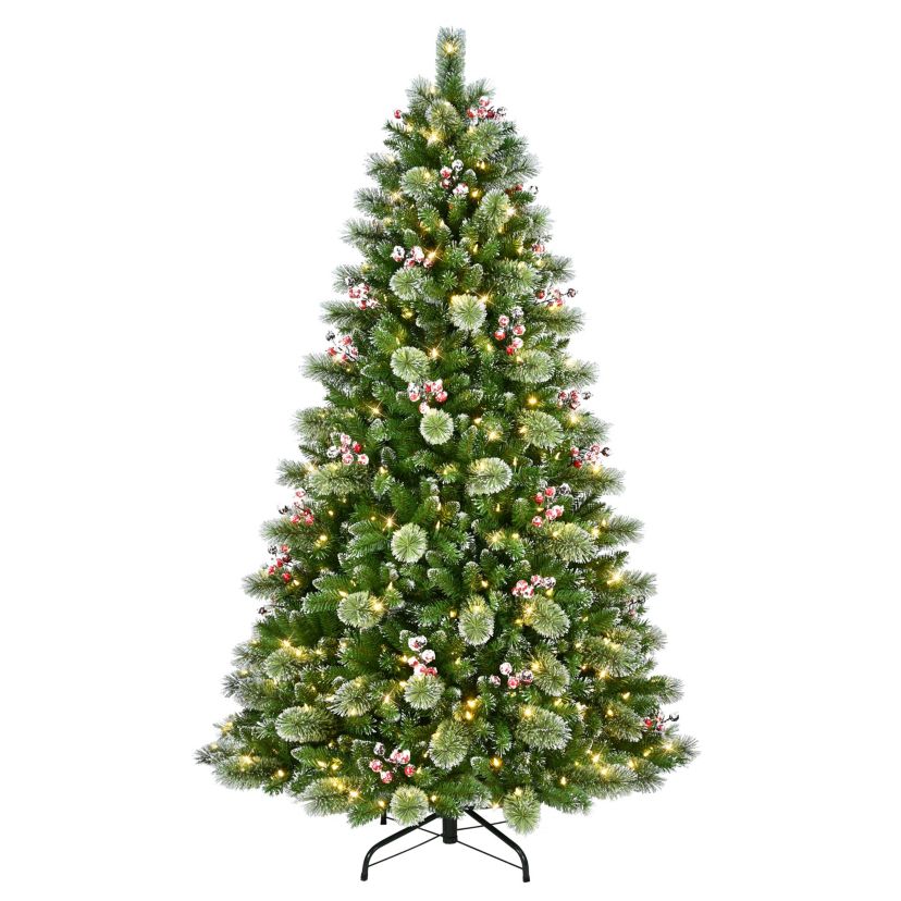 7.5 ft. Pre-Lit Snowy Artificial Tree