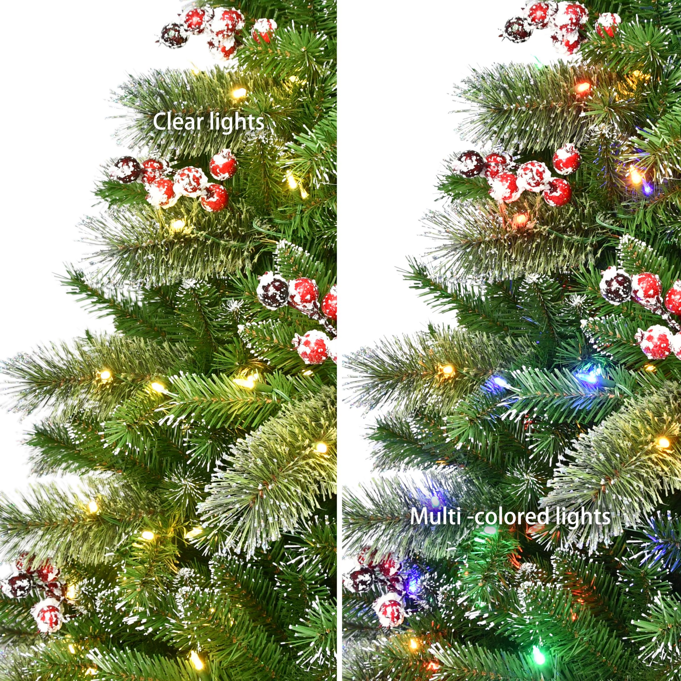 7.5 ft. Pre-Lit Snowy Artificial Tree
