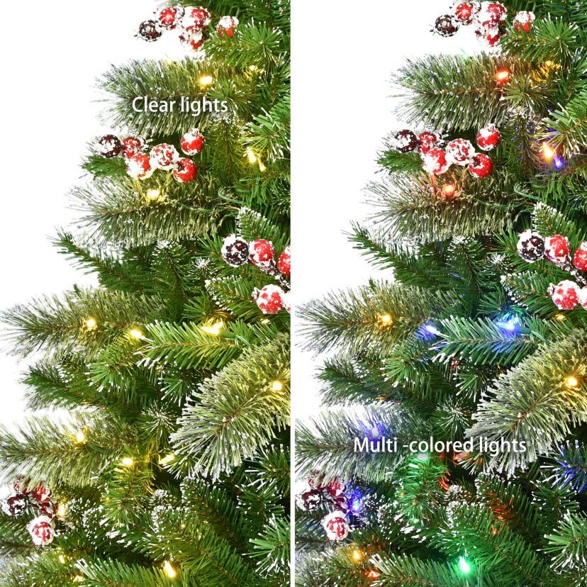 7.5 ft. Pre-Lit Snowy Artificial Tree