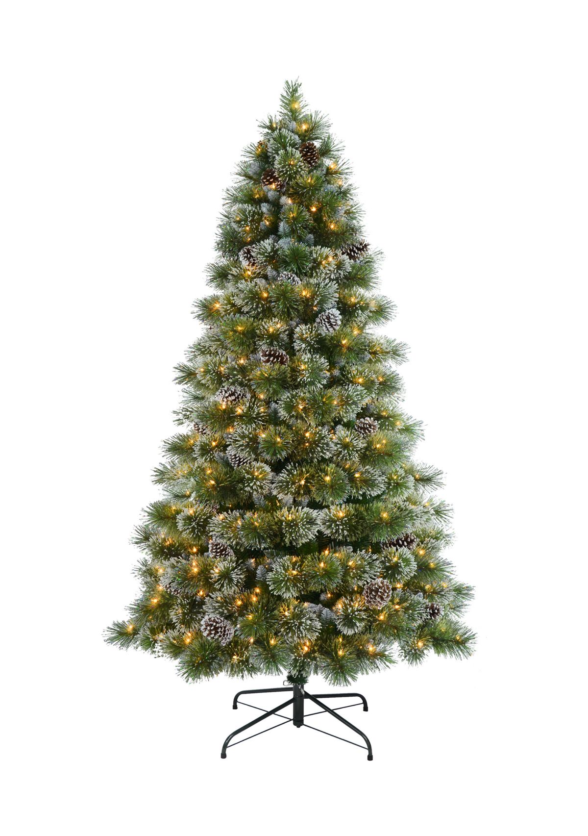 7 ft Pre-Lit Springfield Fir Artificial Christmas Tree with Cashmere Tips 400 UL Clear Lights Metal Stand Green