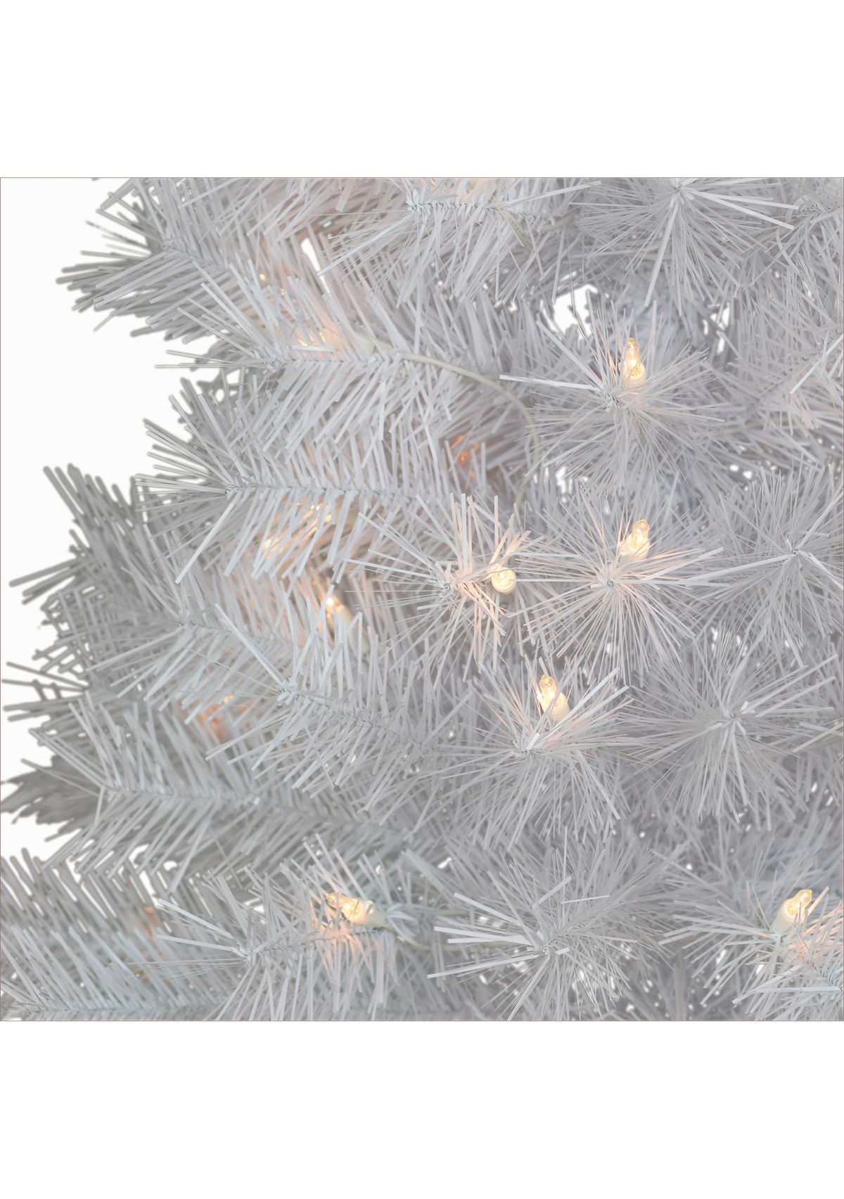 3-foot Pre-Lit White Snow Ridge Aritificial Fir Tree 130 Tips 70 Clear Light Plastic Stand
