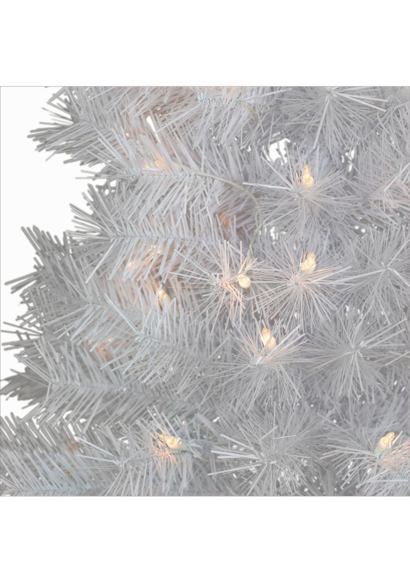 3-foot Pre-Lit White Snow Ridge Aritificial Fir Tree 130 Tips 70 Clear Light Plastic Stand