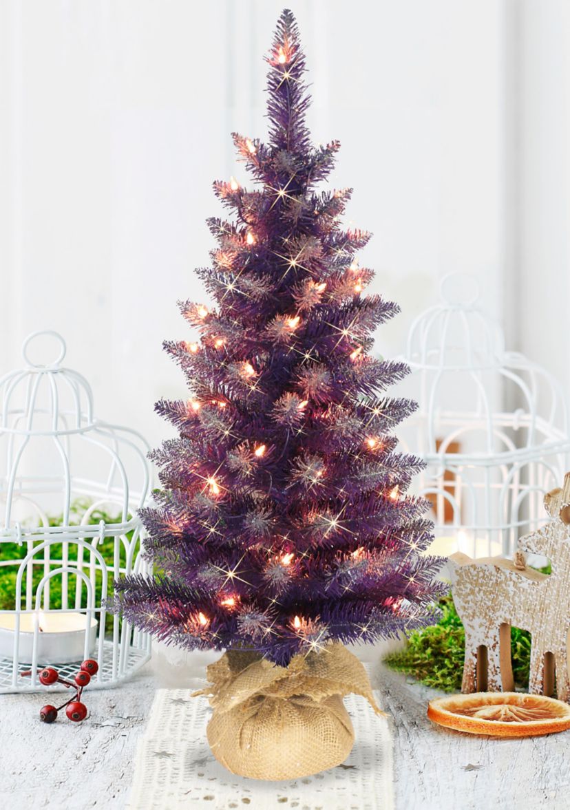 Pre-Lit 3-Foot Purple Christmas Tree