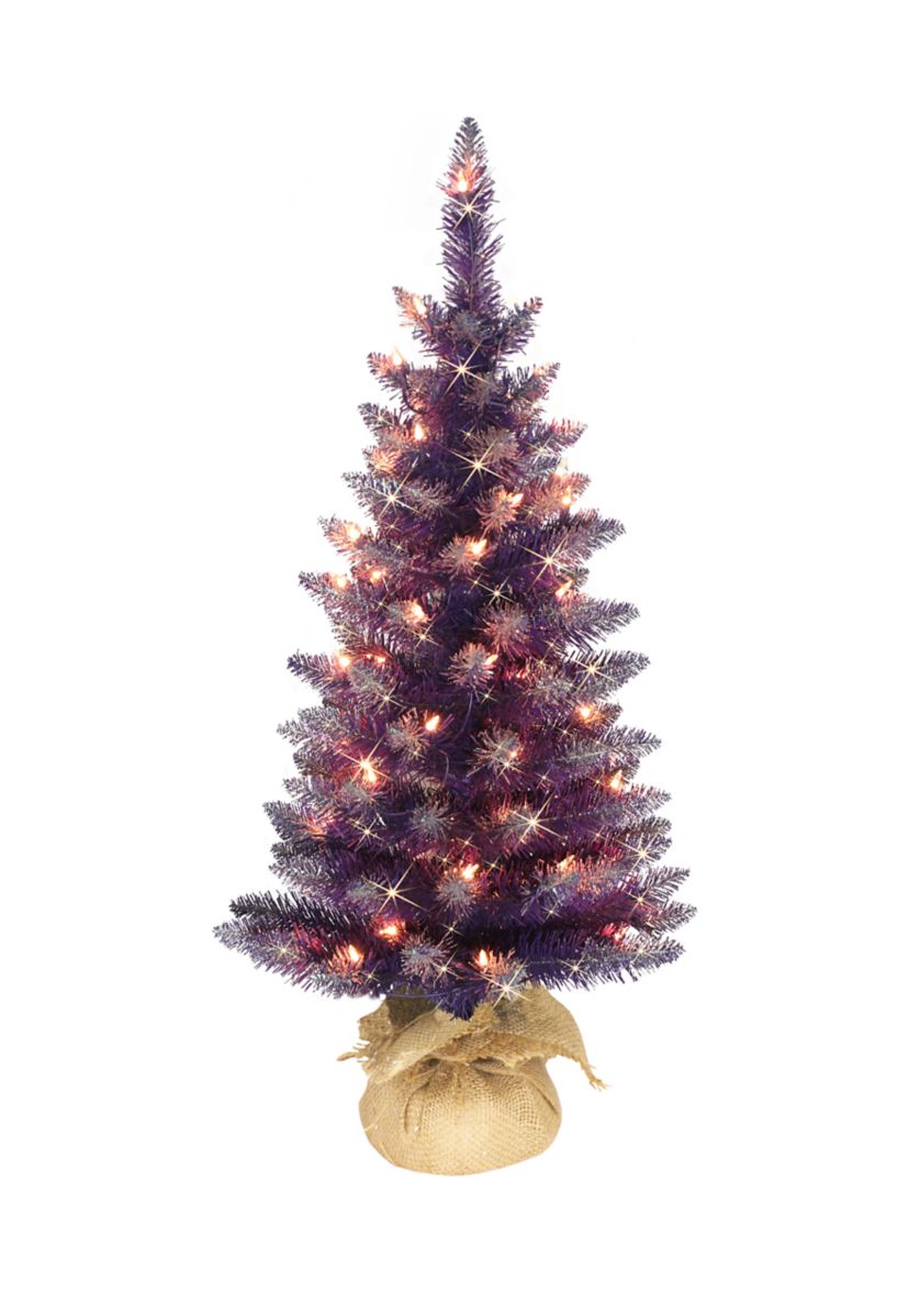 Pre-Lit 3-Foot Purple Christmas Tree