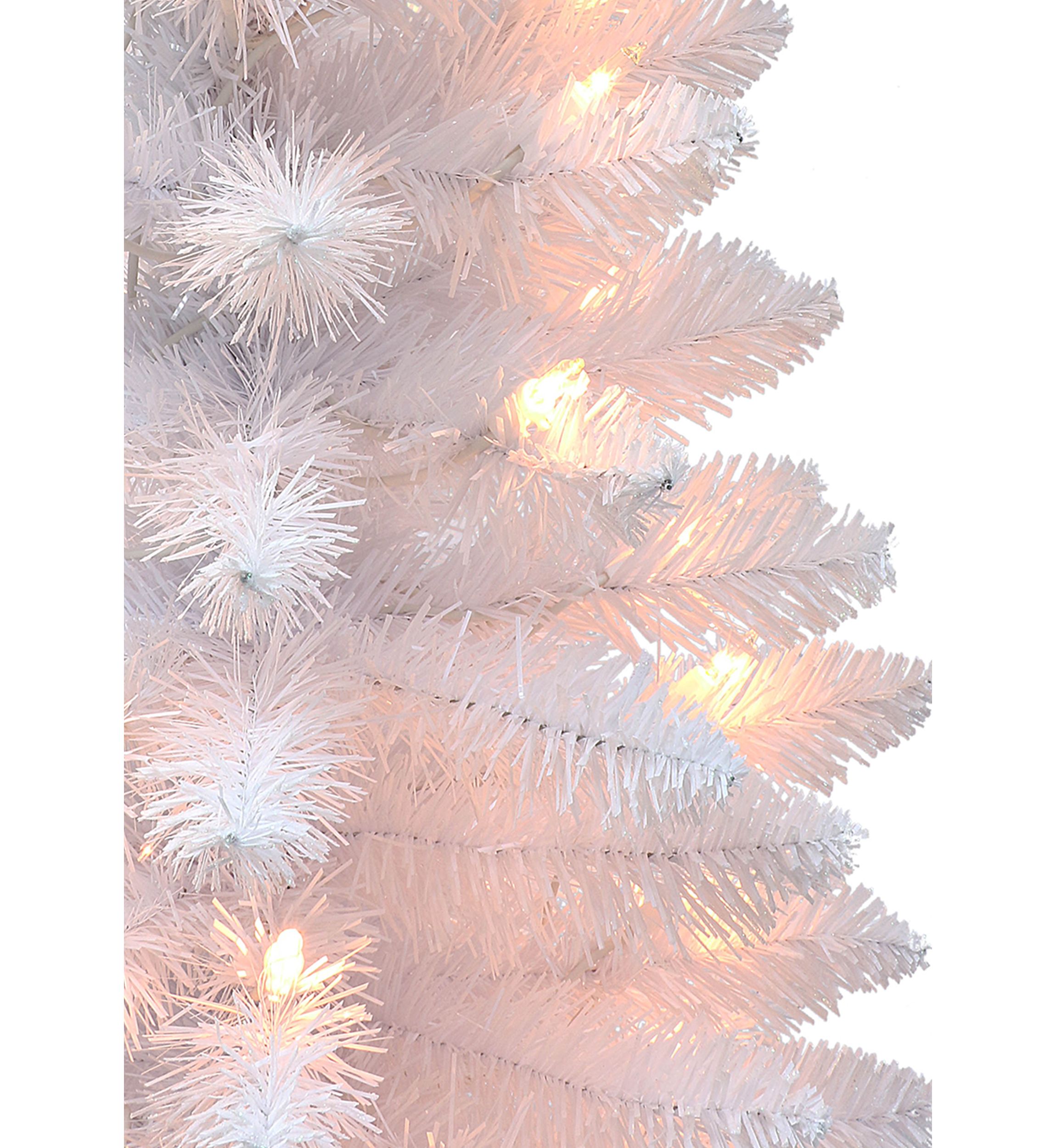 3 ft Pre-lit White Artificial Christmas Tree 50 UL Clear Lights Burlap Sac Base