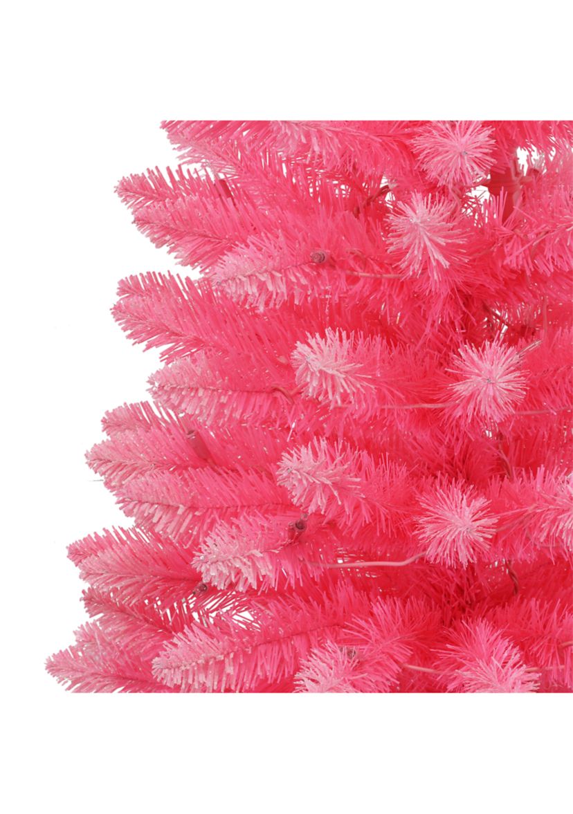 4-foot Pre-Lit Pink Artificial Tree-in Burlap Sac 146 Tips 70 Clear Lights