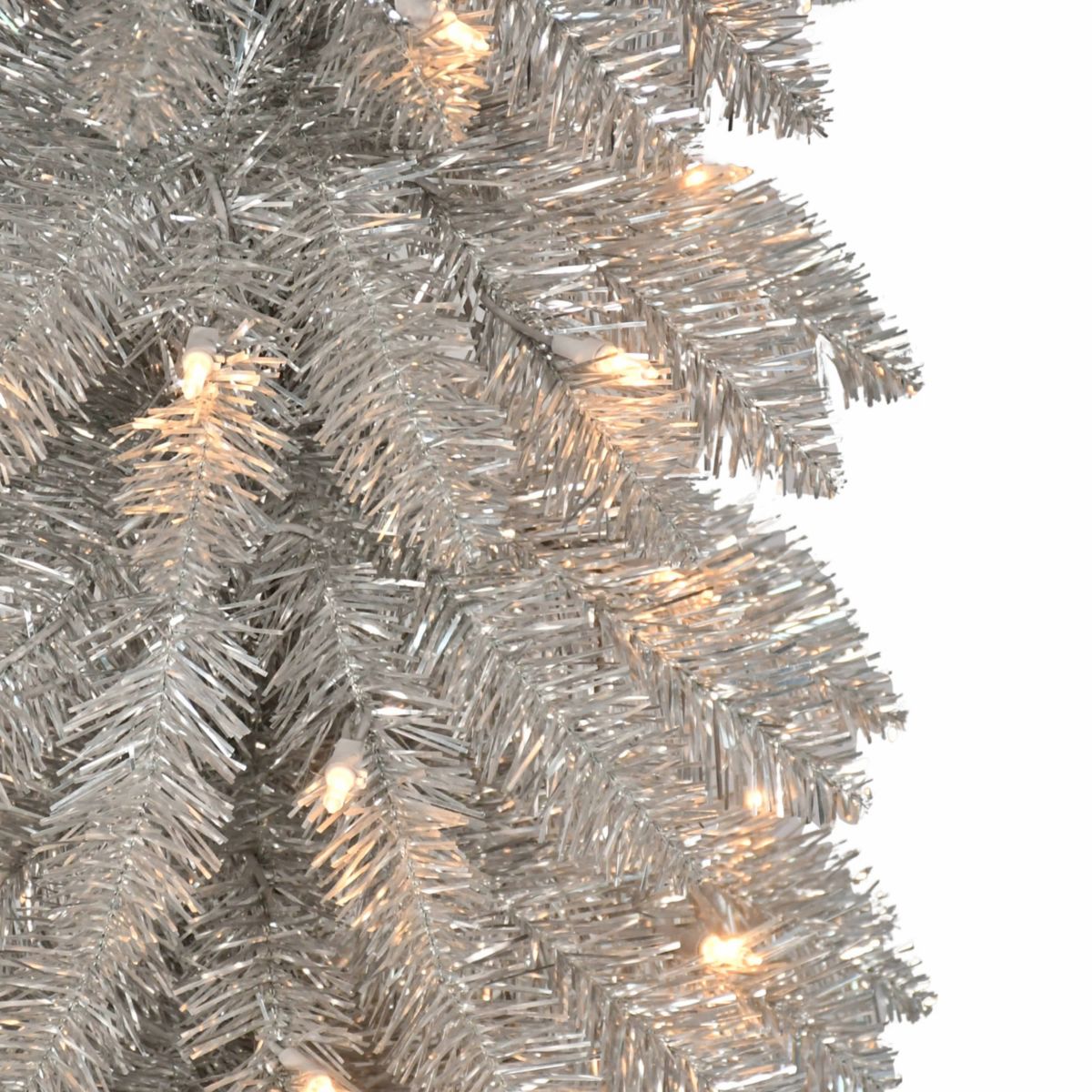 Puleo International 6 Pre-Lit Artificial Alpine Silver Pencil Tree