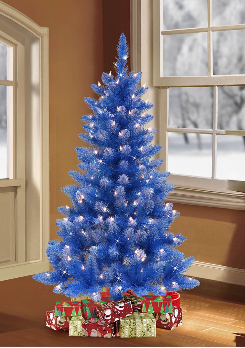 Pre-Lit 4-Foot Fashion Blue Christmas Tree