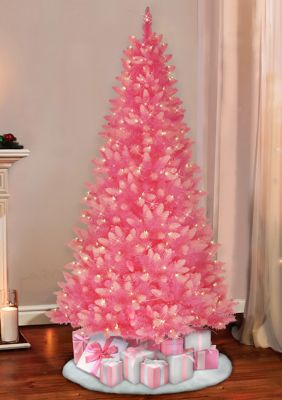 Puleo International Pre-Lit 6.5-Foot Fashion Pink Christmas Tree