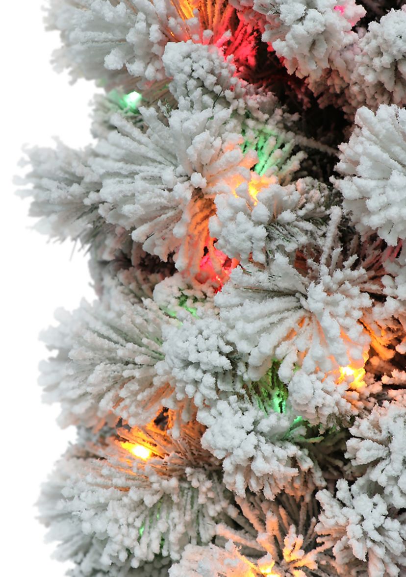 Flocked Portland Pine Pencil Tree
