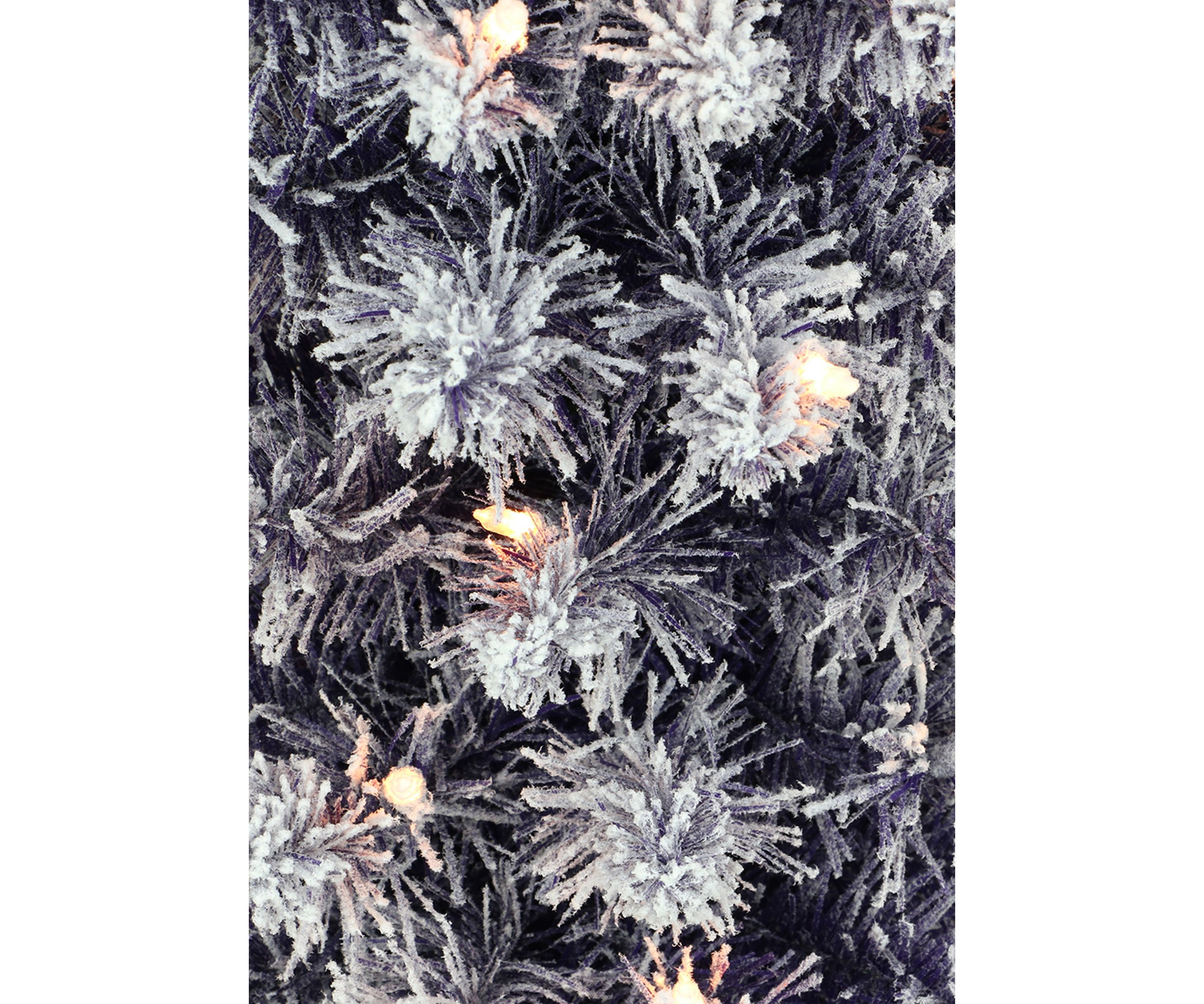 Pre-lit Flocked Fashion Purple Pencil Tree