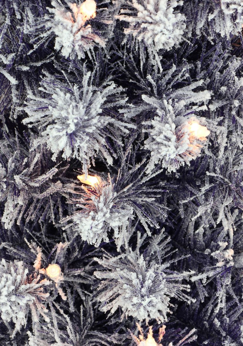 Pre-lit Flocked Fashion Purple Pencil Tree