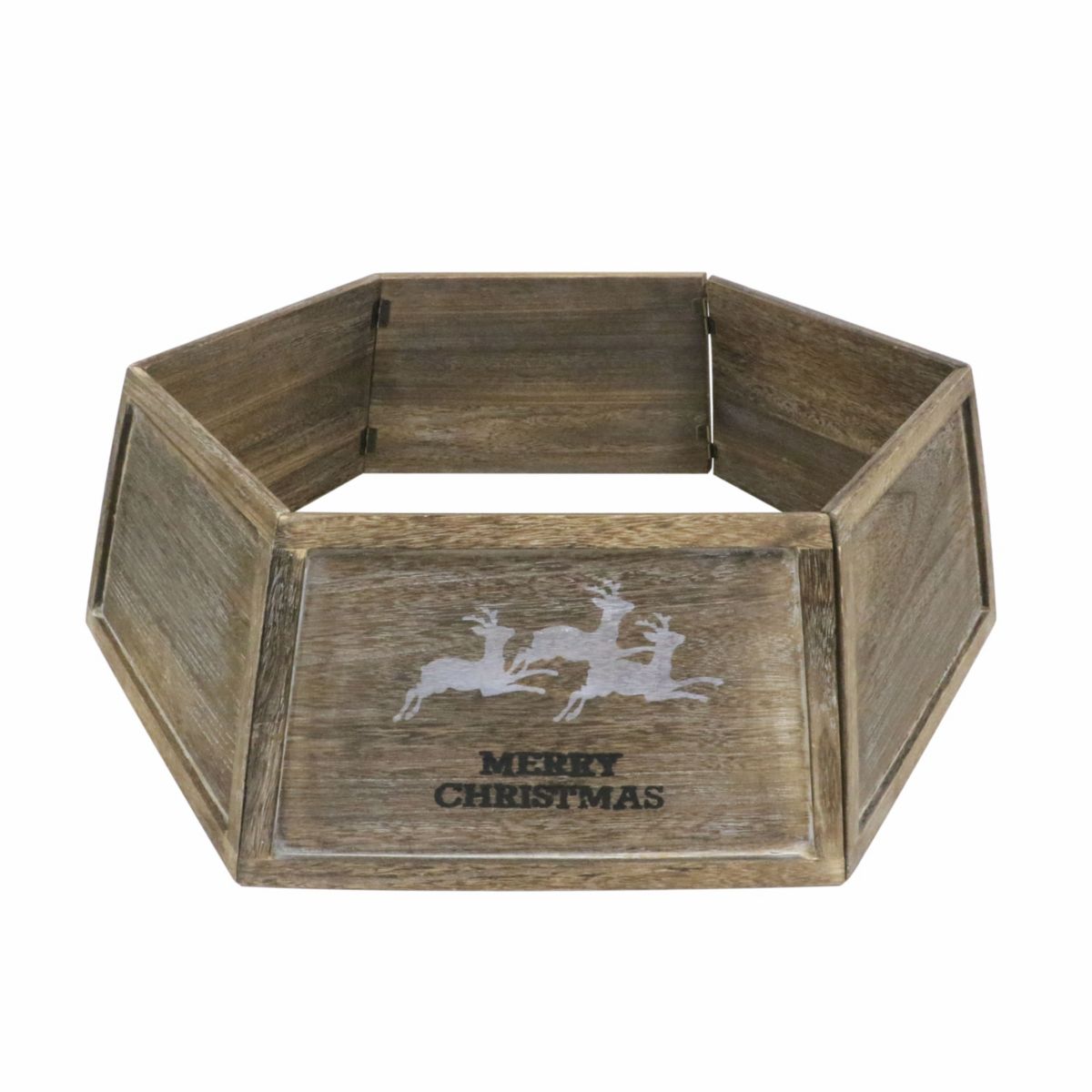 Puleo International 31.5" Wood Christmas Tree Collar for 6 to 9 Artificial Trees