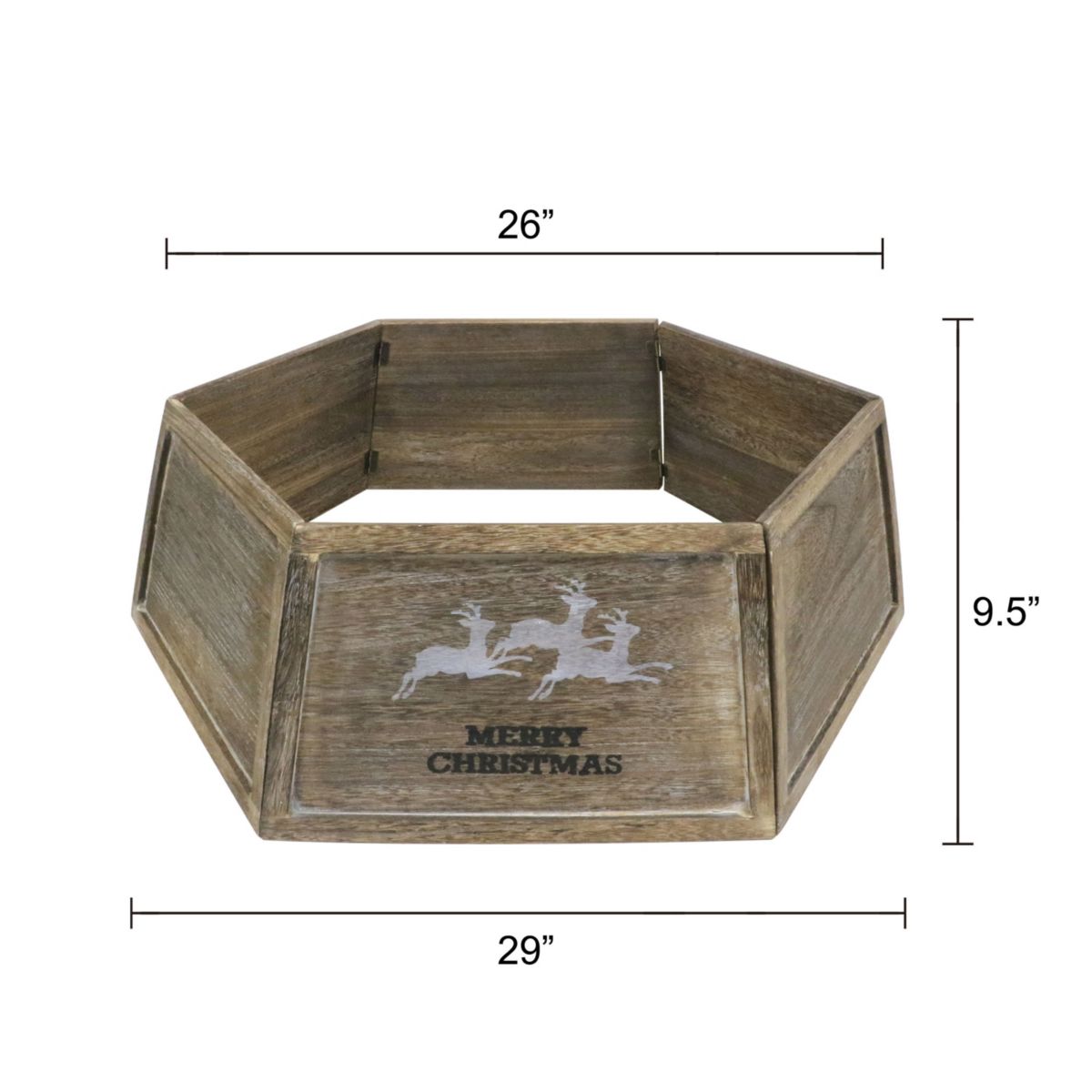 Puleo International 31.5" Wood Christmas Tree Collar for 6 to 9 Artificial Trees