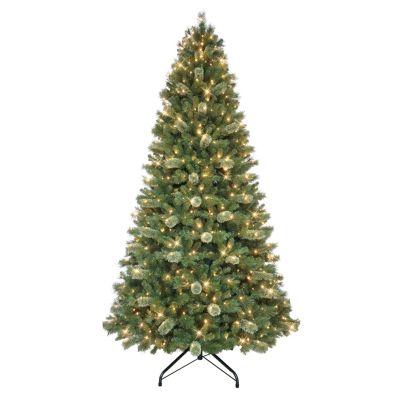 Puleo International 9' Pre-Lit Artificial Teton Pine Tree with 800 LED Lights, Green