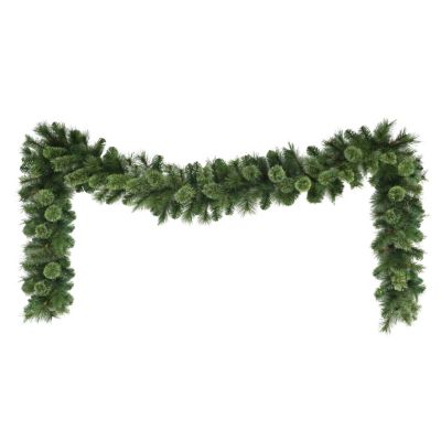 Puleo International 9' x 10" Artificial Teton Pine Christmas Garland, Green