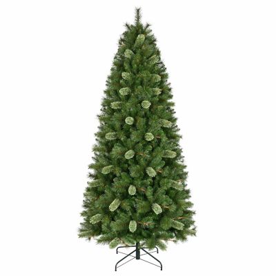 Puleo International 7.5' Slim Teton Pine Artificial Christmas Tree, Green