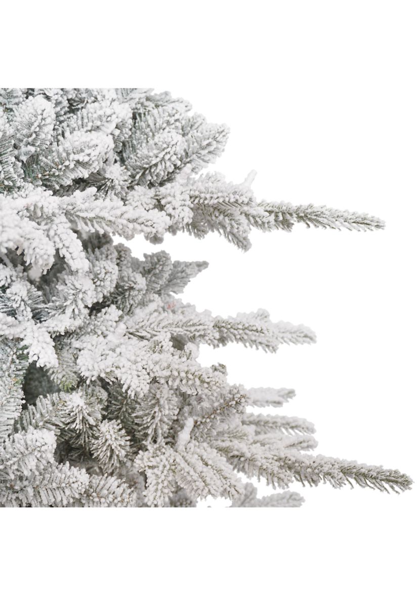 7.5-foot Pre-Lit Slim Flocked Artificial Utah Fir Tree 1857 Tips 450 Multi-Color Lights