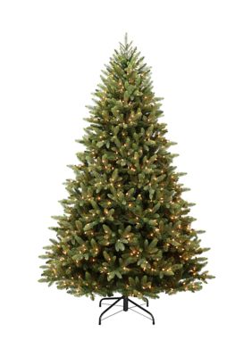 Puleo International 6.5 Ft Pre-Lit Westford Spruce Artificial Christmas Tree With 500 Ul Clear Lights Metal Stand Green