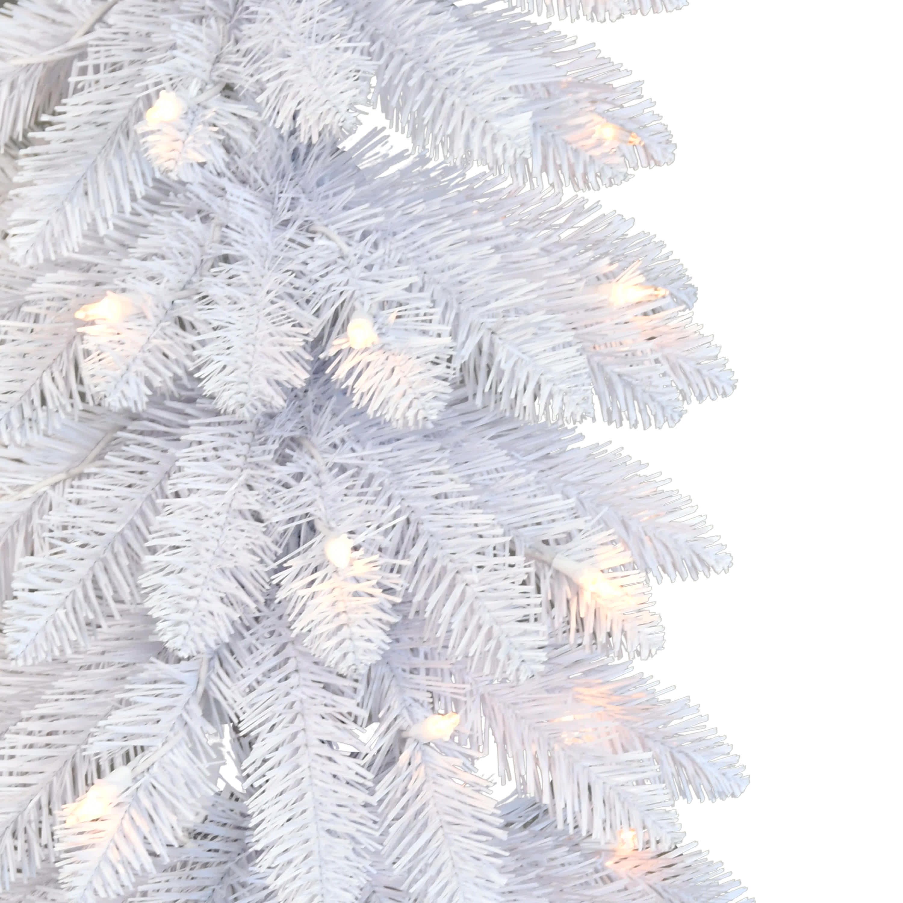 Puleo International 6 Pre-Lit Artificial White Alpine Pencil Tree