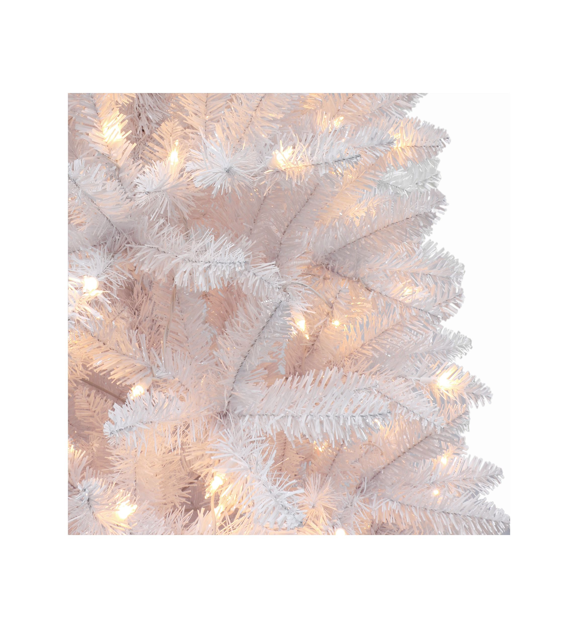 4-foot Pre-Lit White Carson Artificial Pine Tree 188 Tips 70 Clear Lights