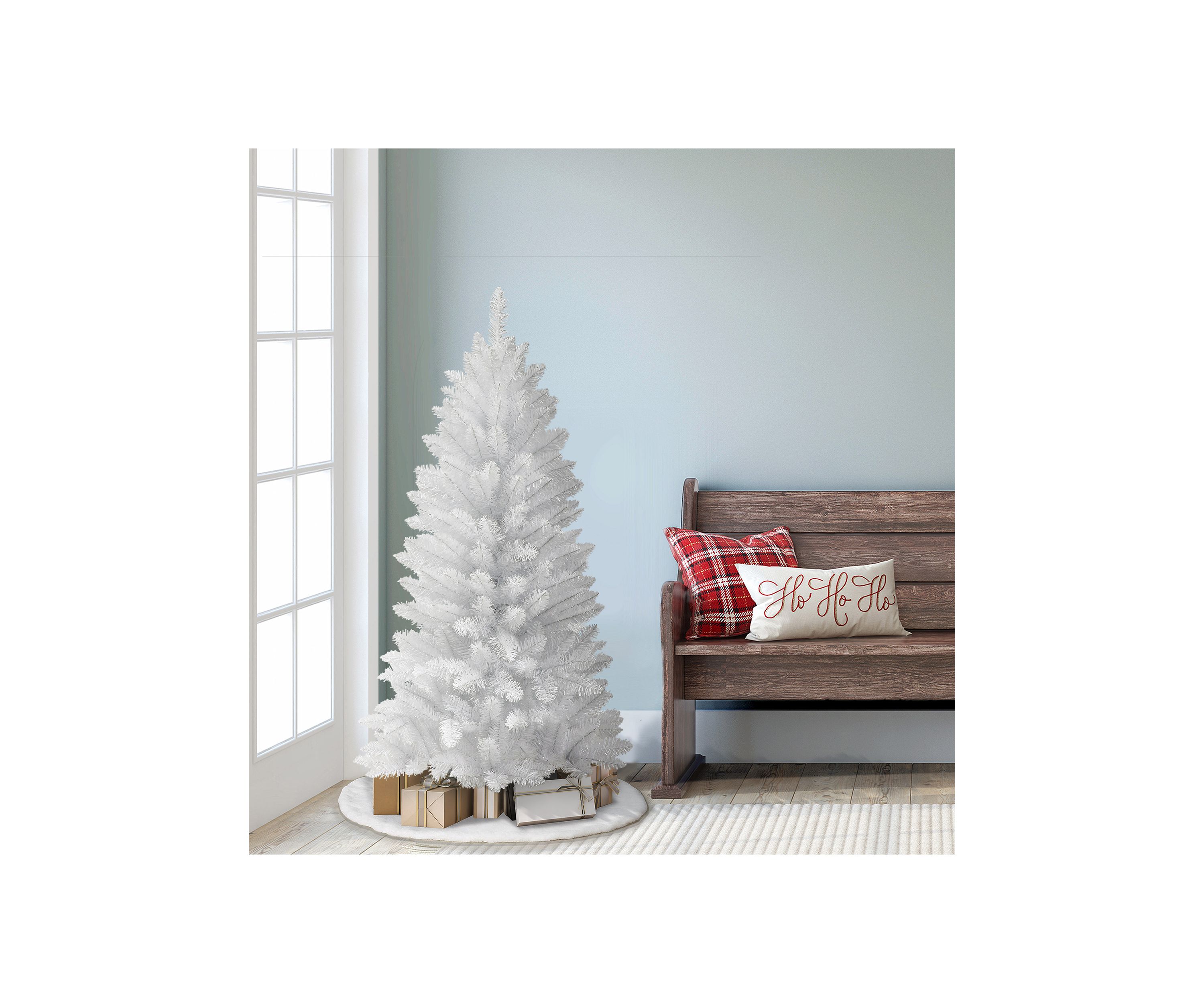 4-foot Unlit White Carson Aritificial Pine Tree 188 Tips