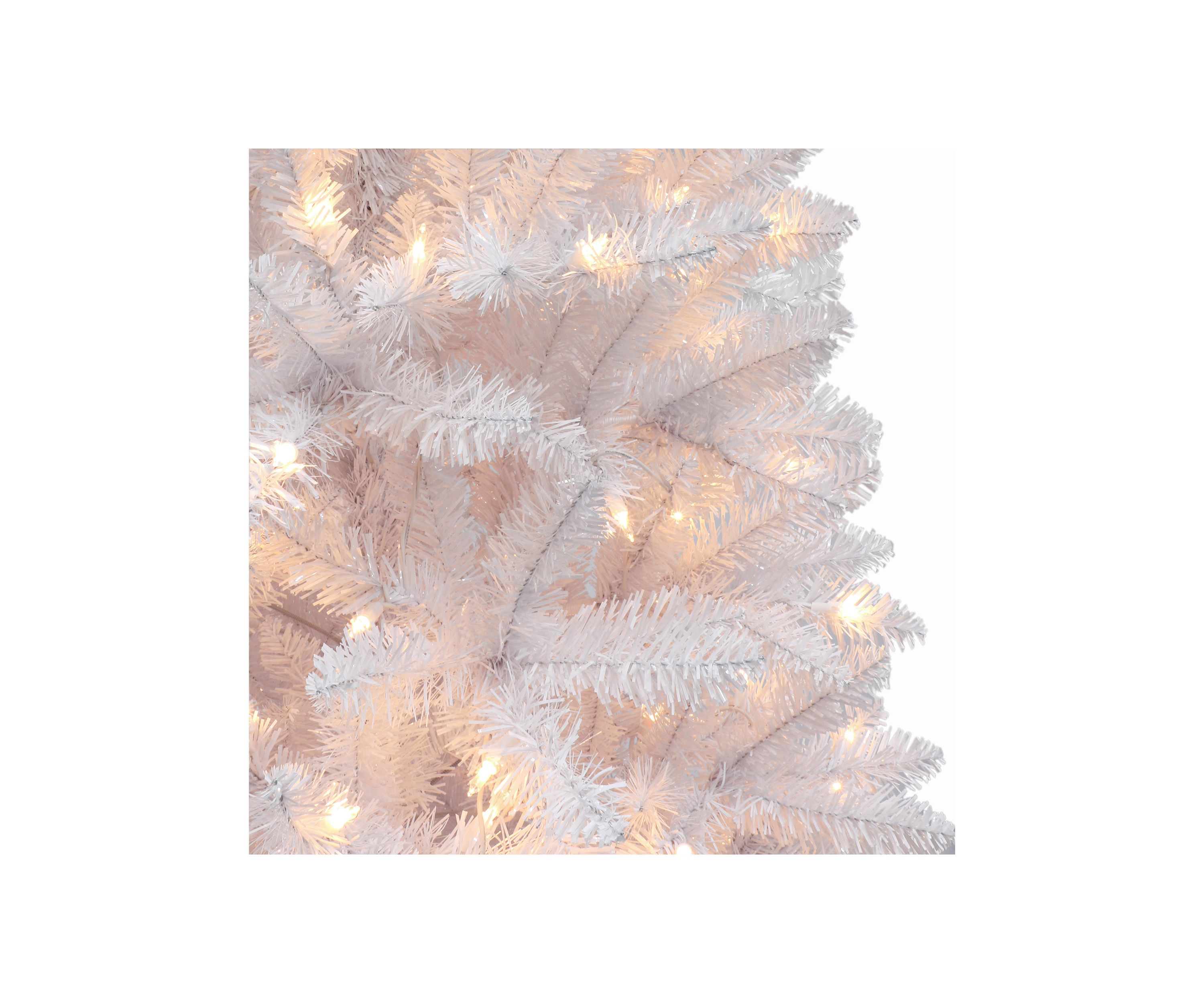 5-foot Pre-Lit White Carson Artificial Pine Tree 315 Tips 100 Clear Lights