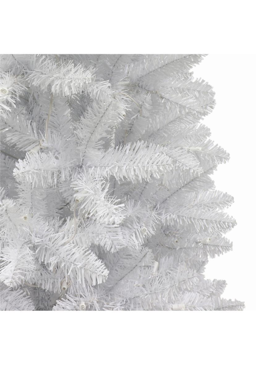 5-foot Pre-Lit White Carson Artificial Pine Tree 315 Tips 100 Clear Lights