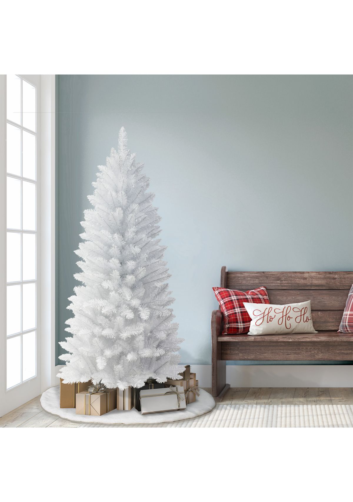 6-foot Unlit White Carson Aritificial Pine Tree 495 Tips