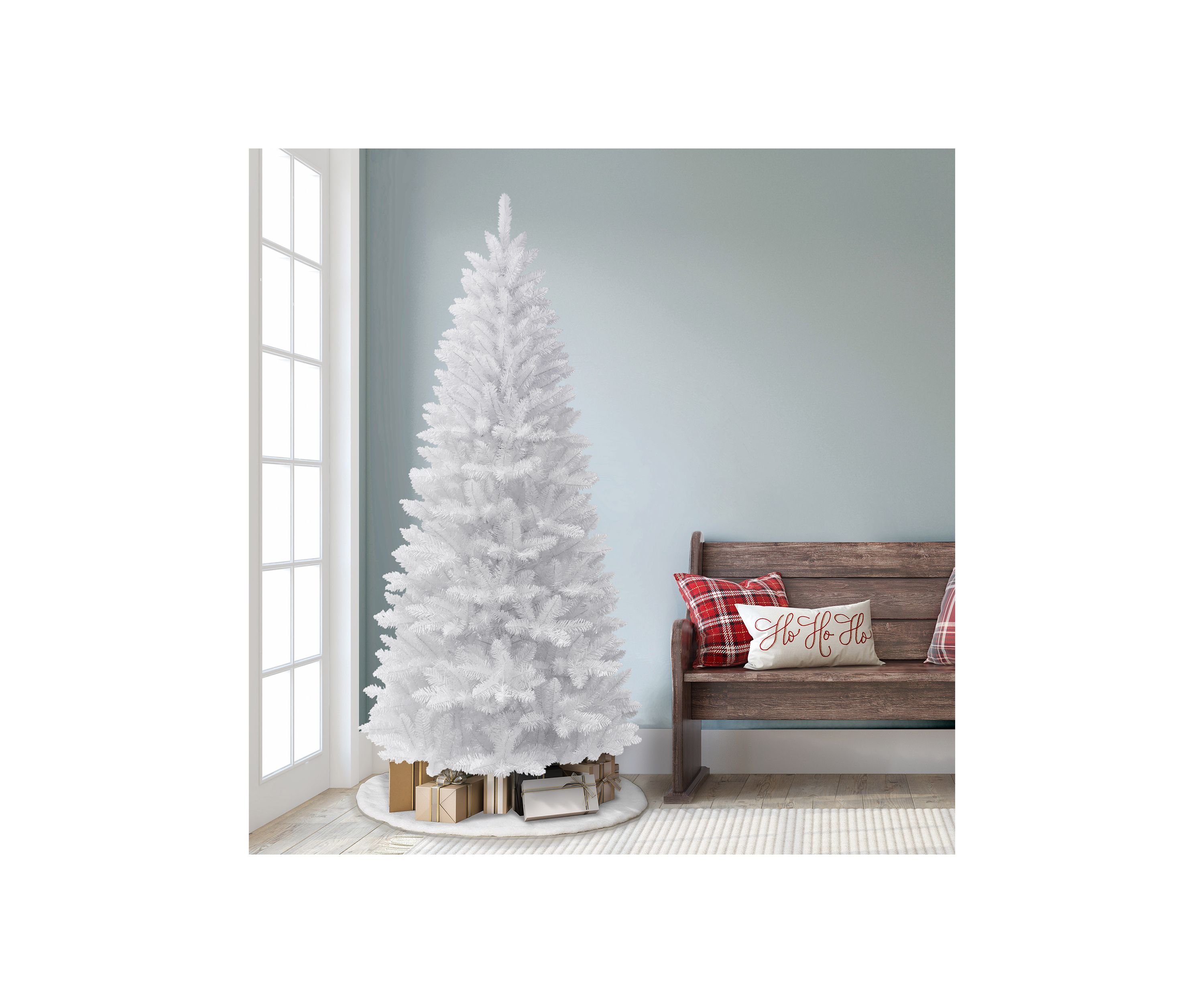 7-foot Unlit White Carson Artificial Pine Tree 680 Tips