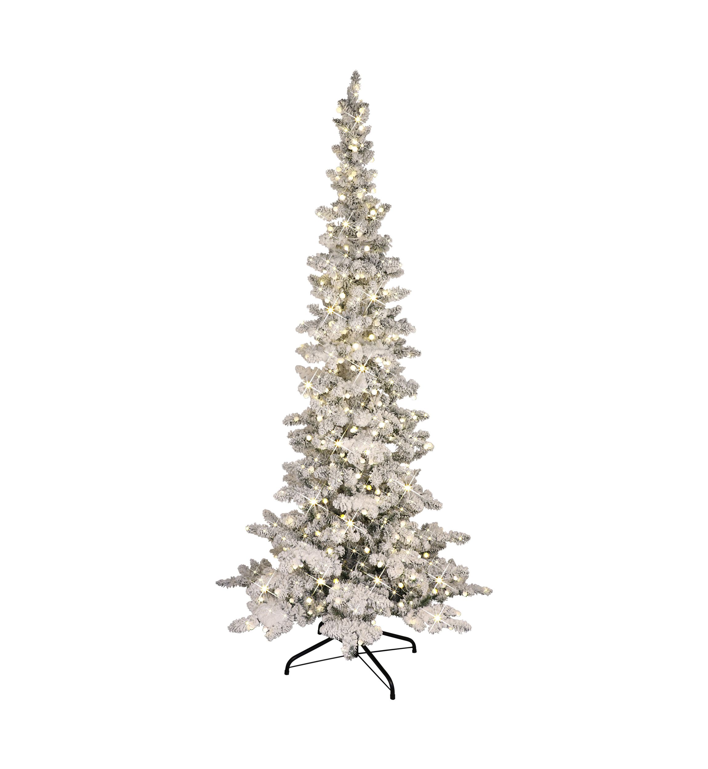 Pre-Lit 7.5-Foot Flocked Slim Washington Fir Christmas Tree