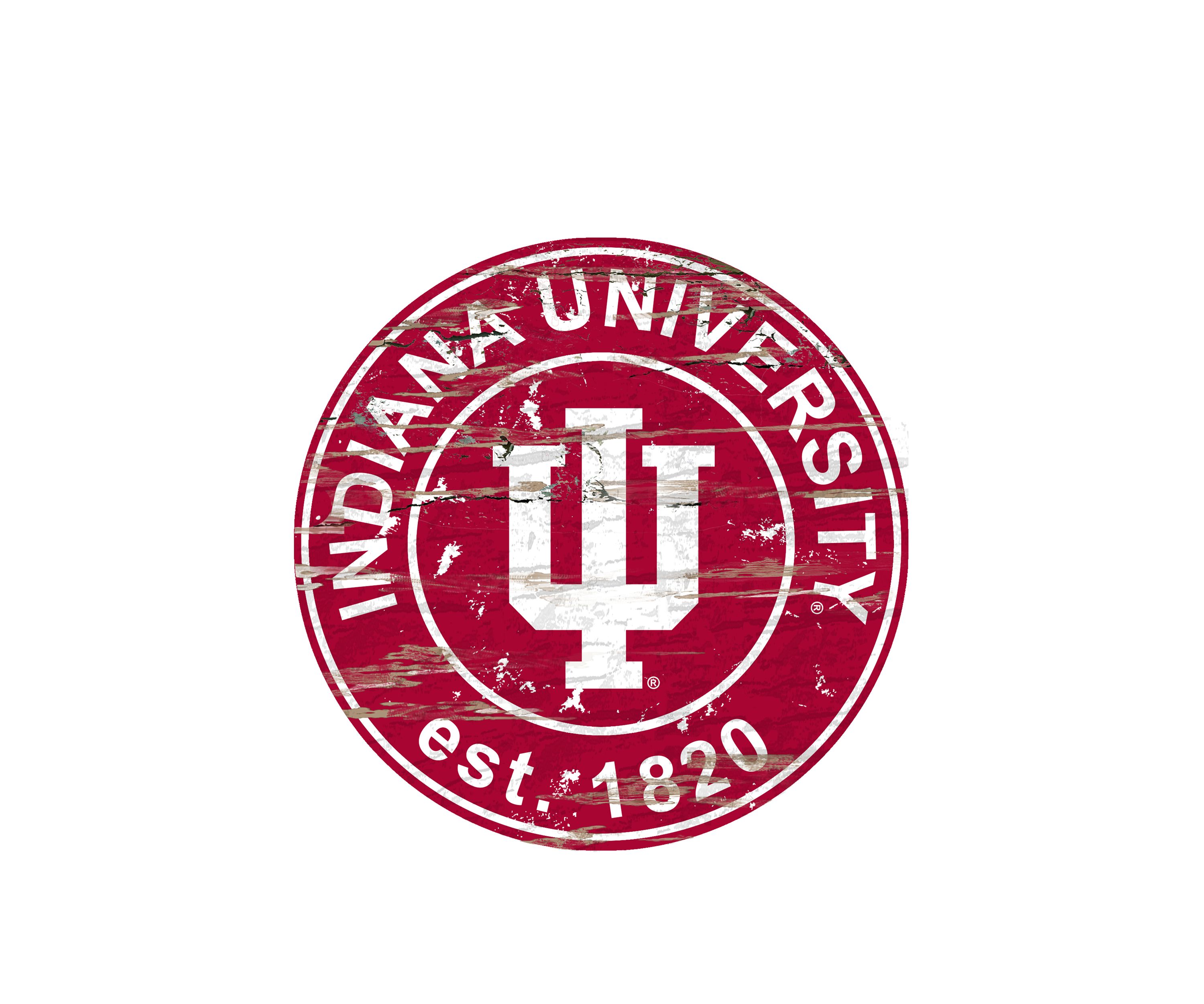 NCAA Indiana Hoosiers Distressed Round Sign