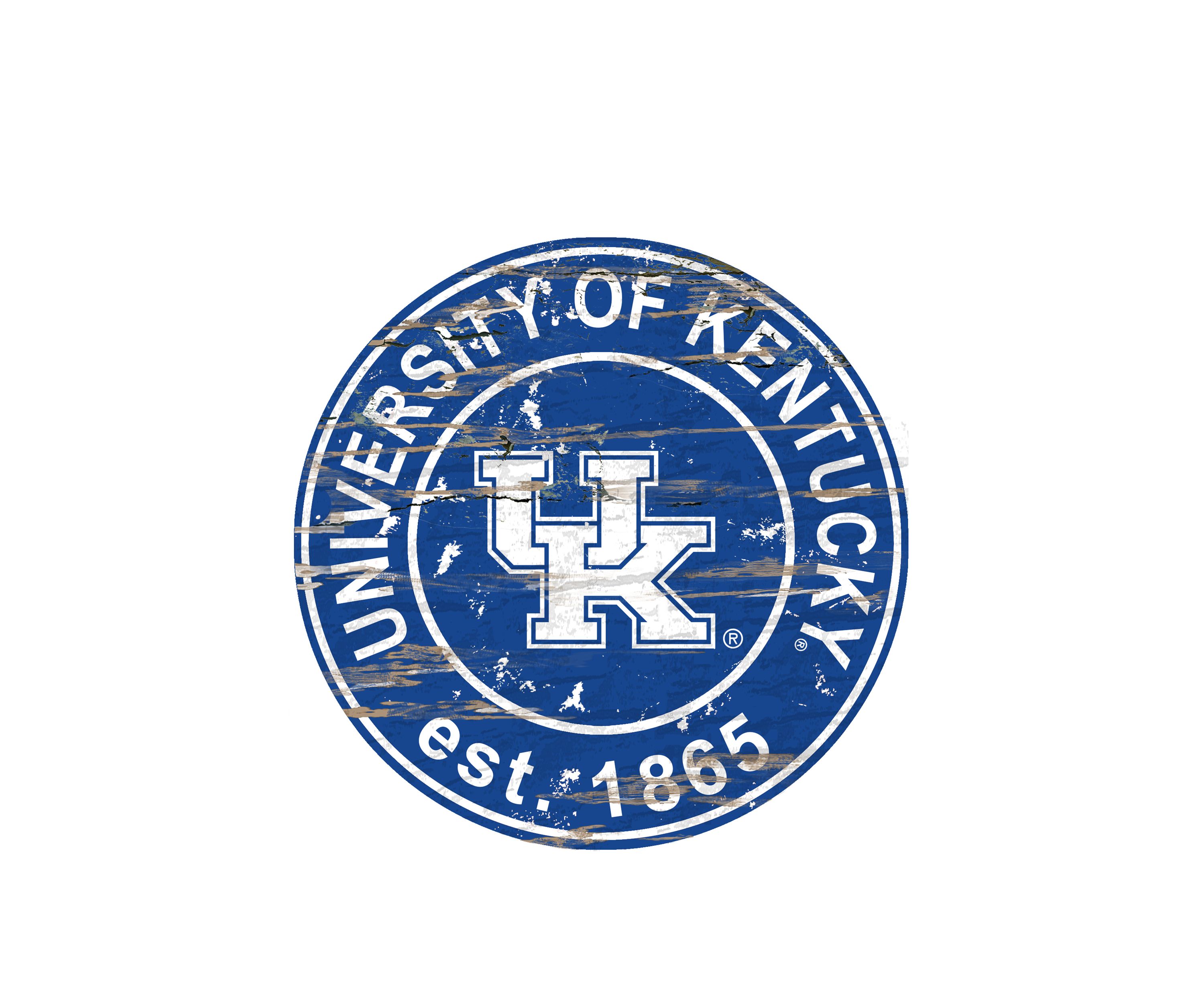 NCAA Kentucky Wildcats Distressed Round Sign