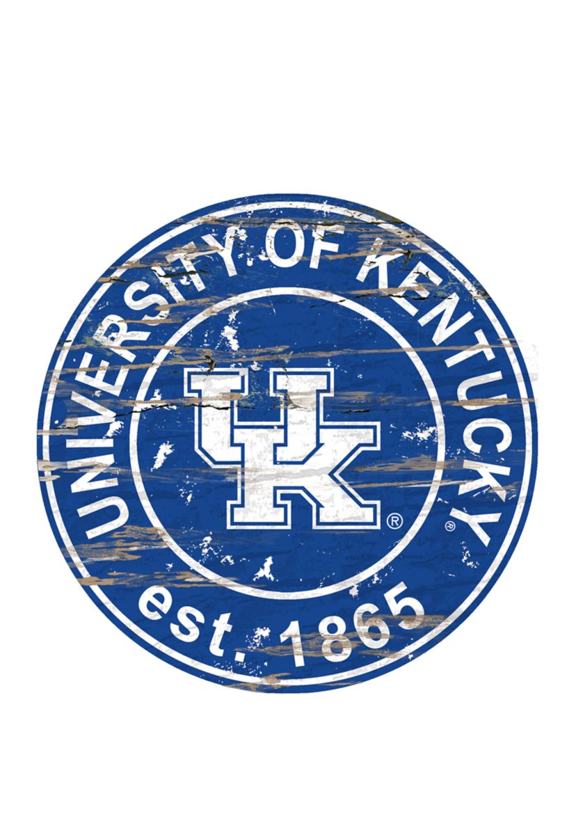 NCAA Kentucky Wildcats Distressed Round Sign