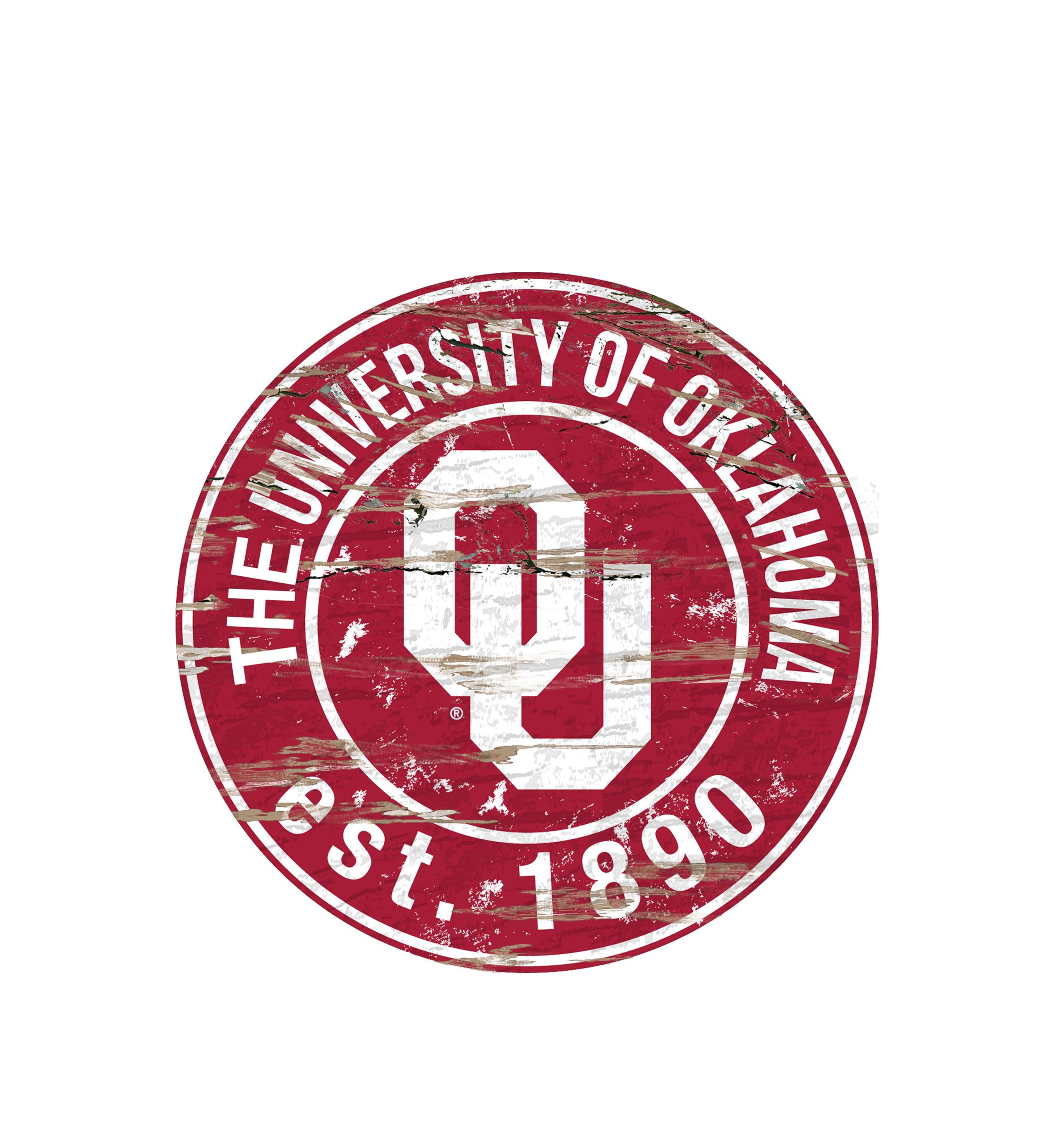NCAA Oklahoma Sooners Distressed Round Sign